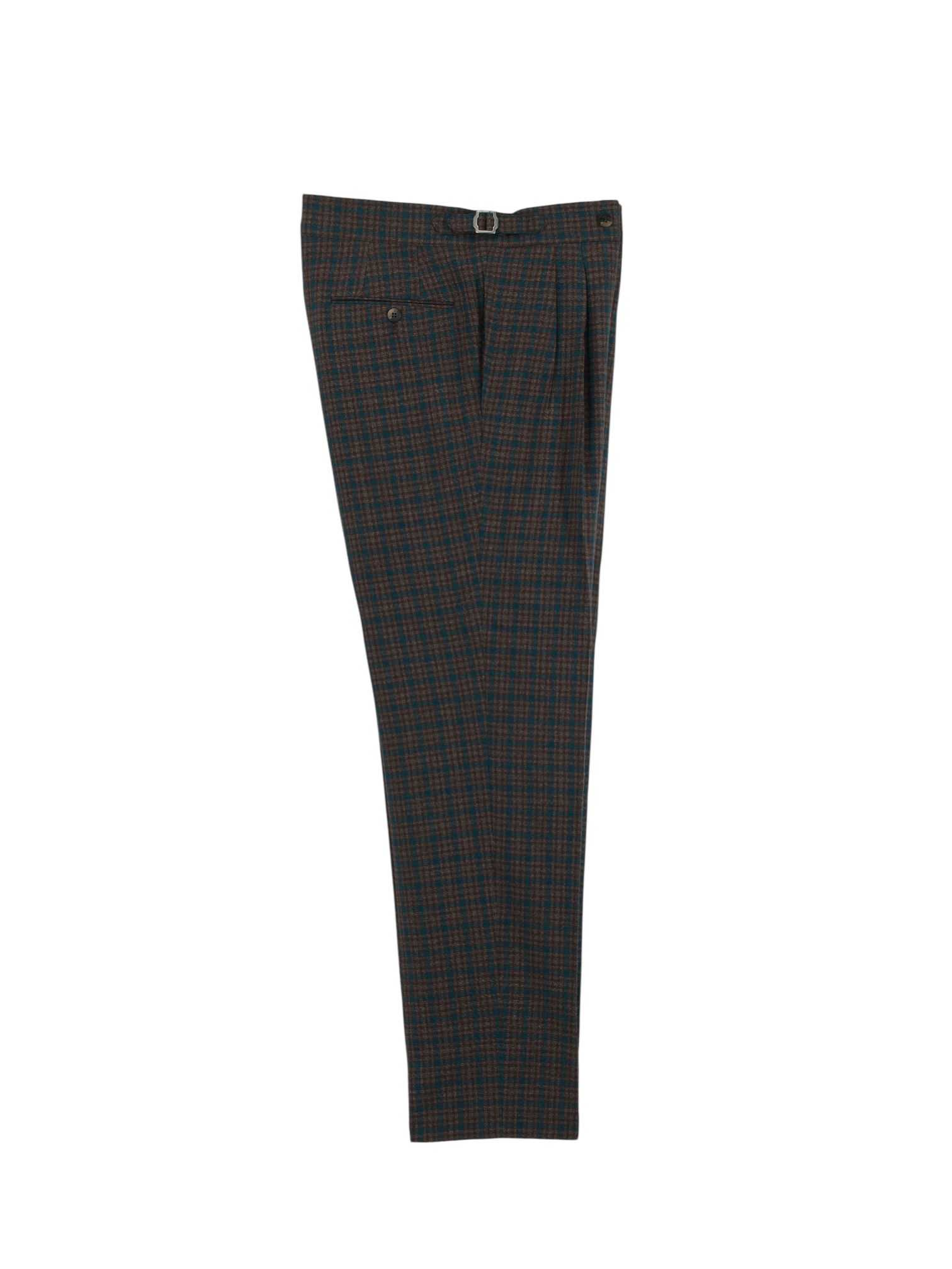 Stile Latino Brown & Petrol Tweed Wool Trousers