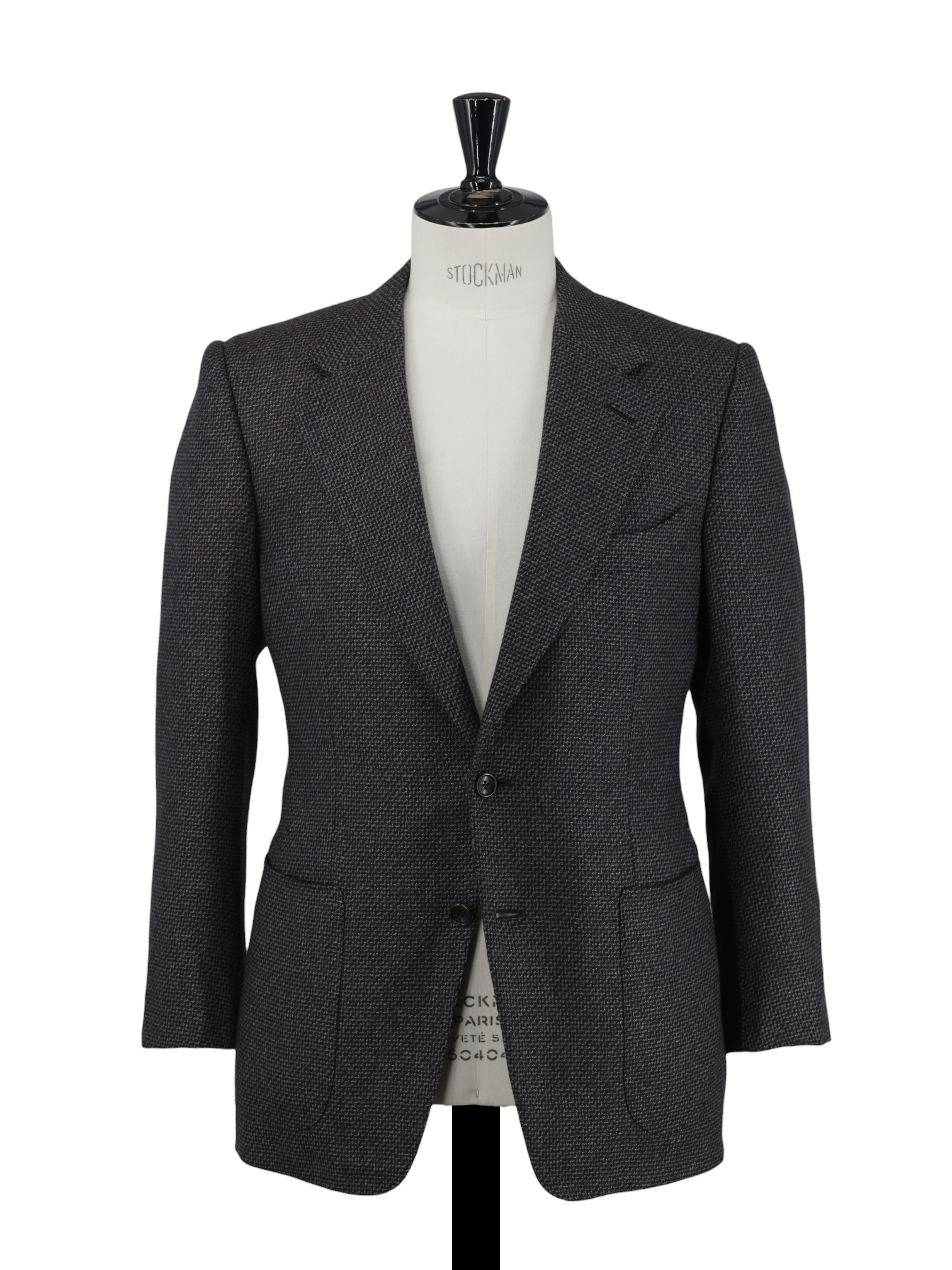 Tom Ford Warm Taupe Silk & Cashmere Micro-Pattern Windsor Jacket