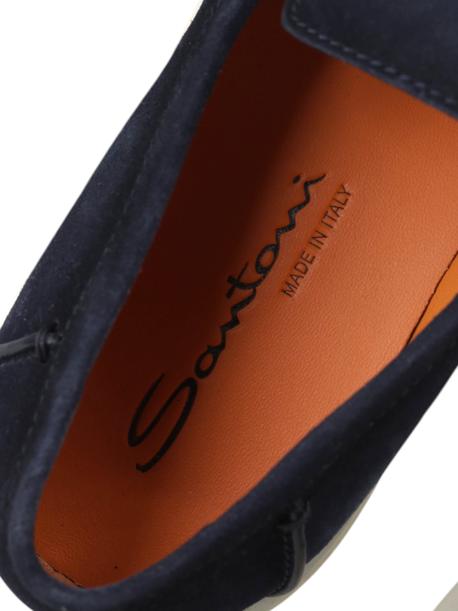 Santoni Navy Suede Botanist Summer Loafer