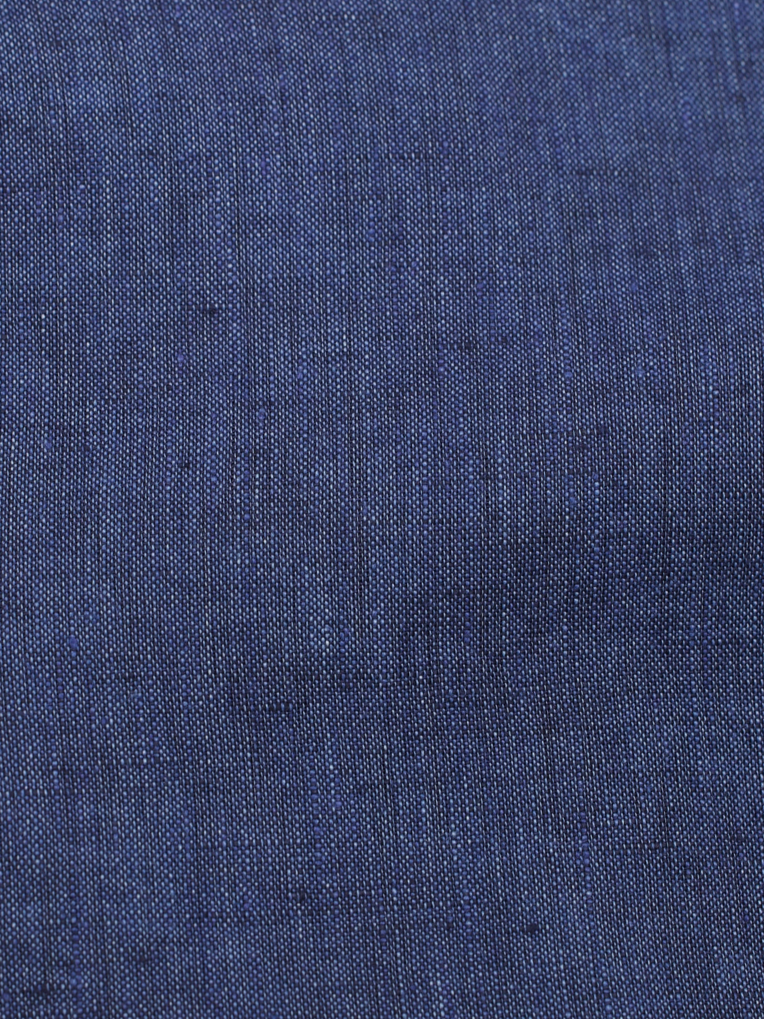 Loro Piana Indigo Blue Pure Linen Pop-Over André Shirt