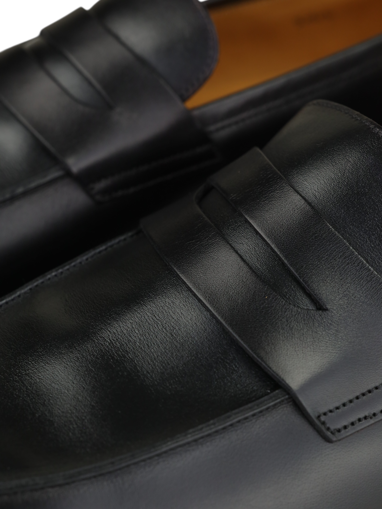John Lobb Black Campus Leather Penny Loafer