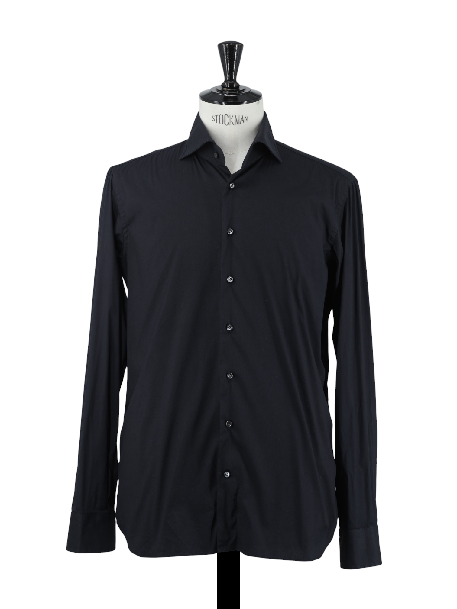 Emanuele Maffeis Black Cotton & Stretch Dress Shirt