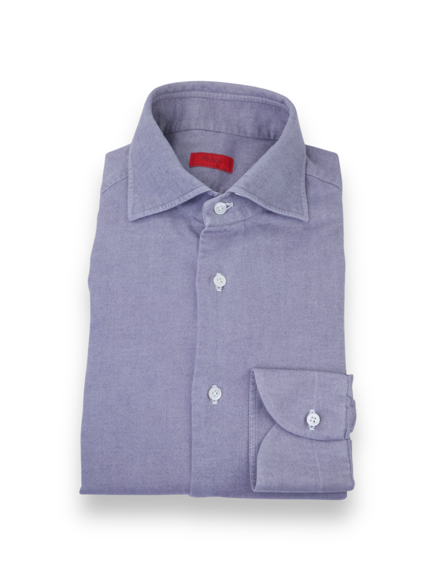 Isaia Grey Cotton Flannel Winter Shirt