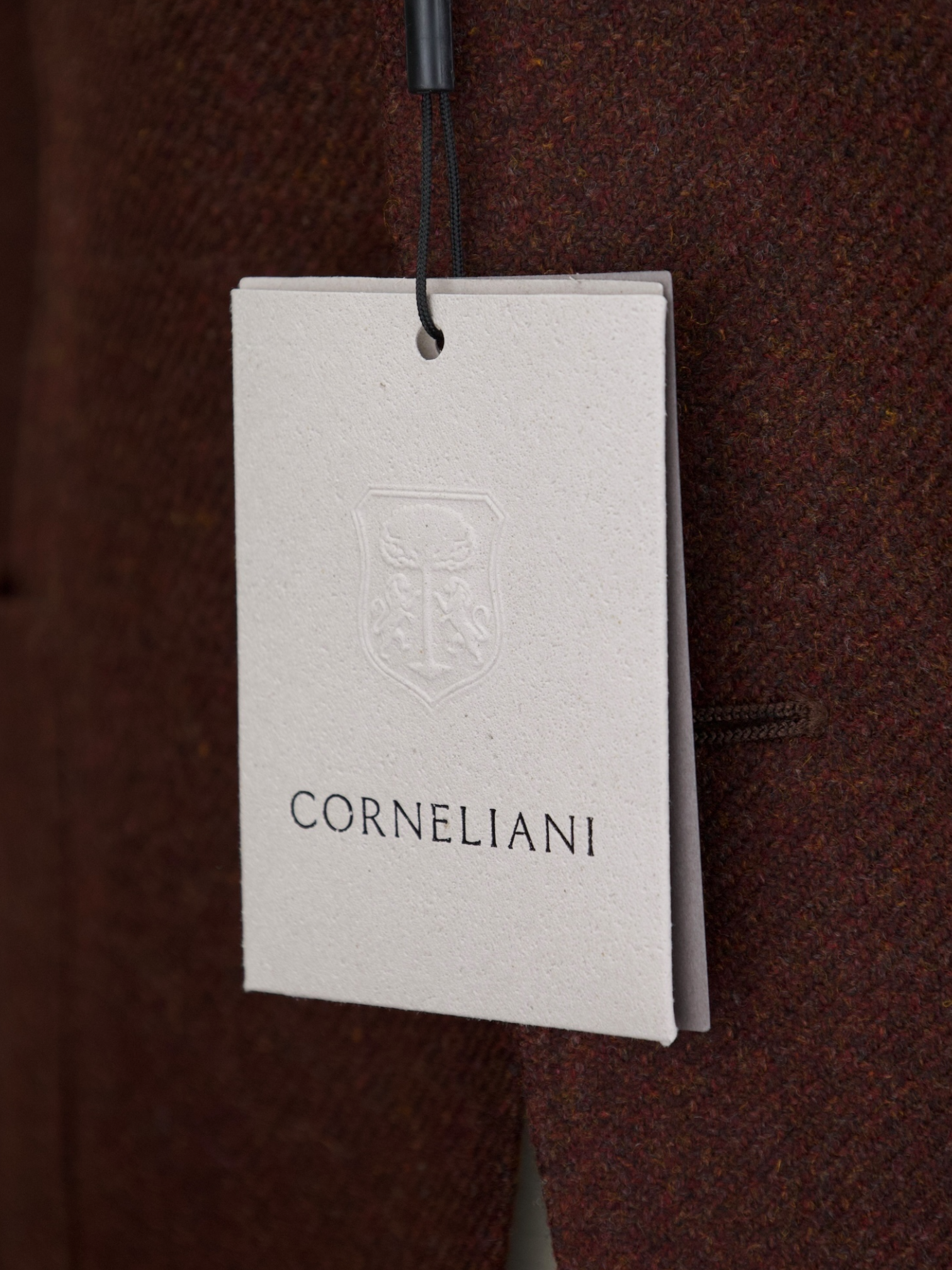 Corneliani Burgundy Wool & Cashmere Micro-Structure Jacket