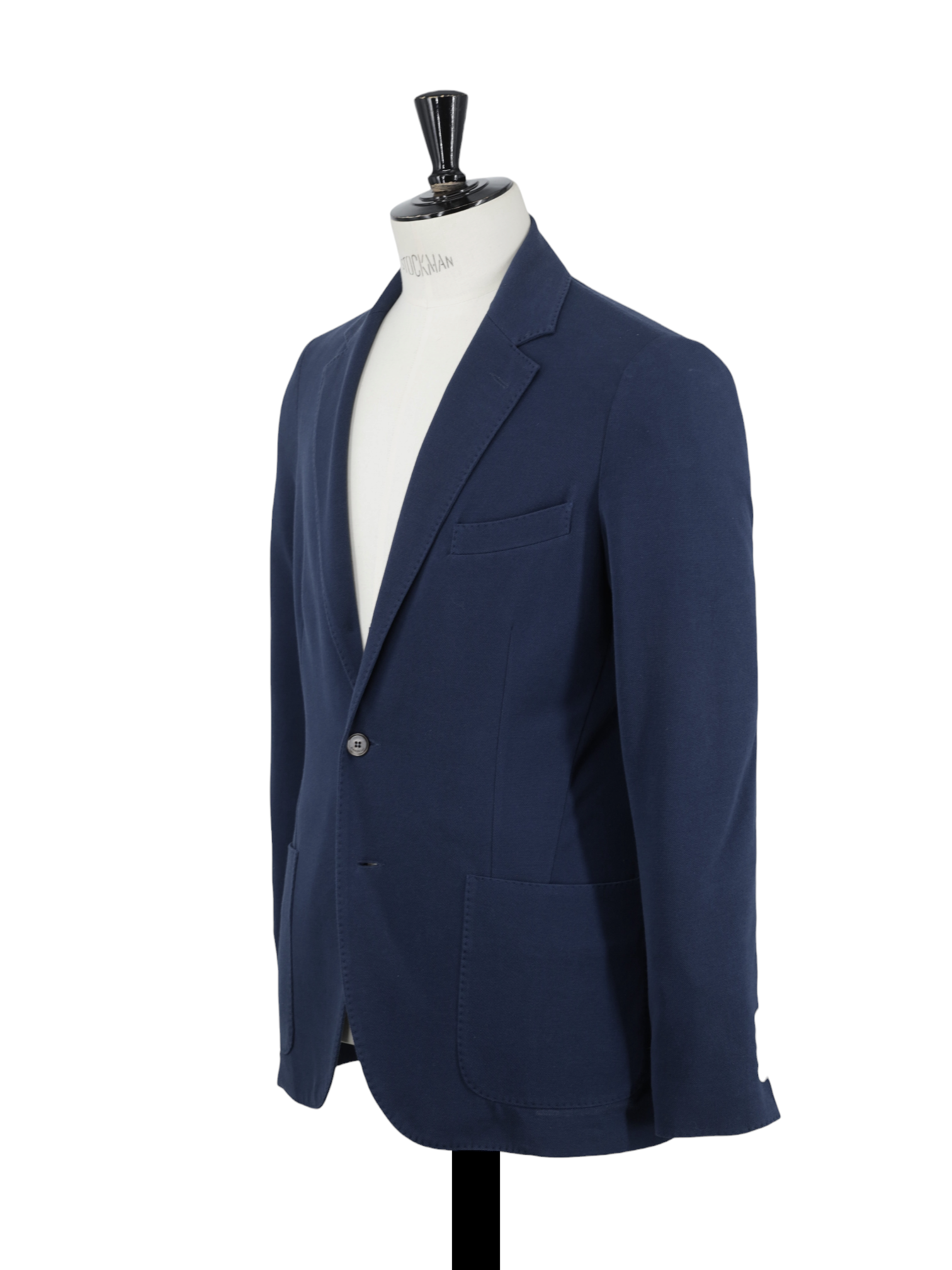 Mandelli Blue Unconstructed Tricot-Knitted Cotton Jacket