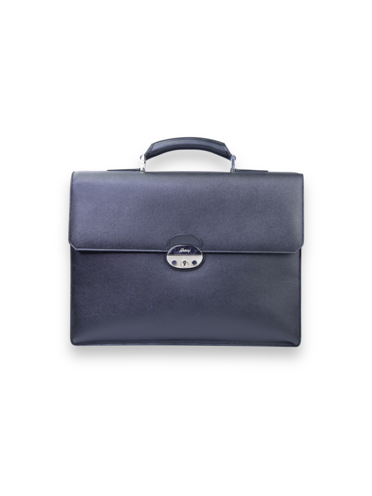 Brioni Black Saffiano Leather Briefcase