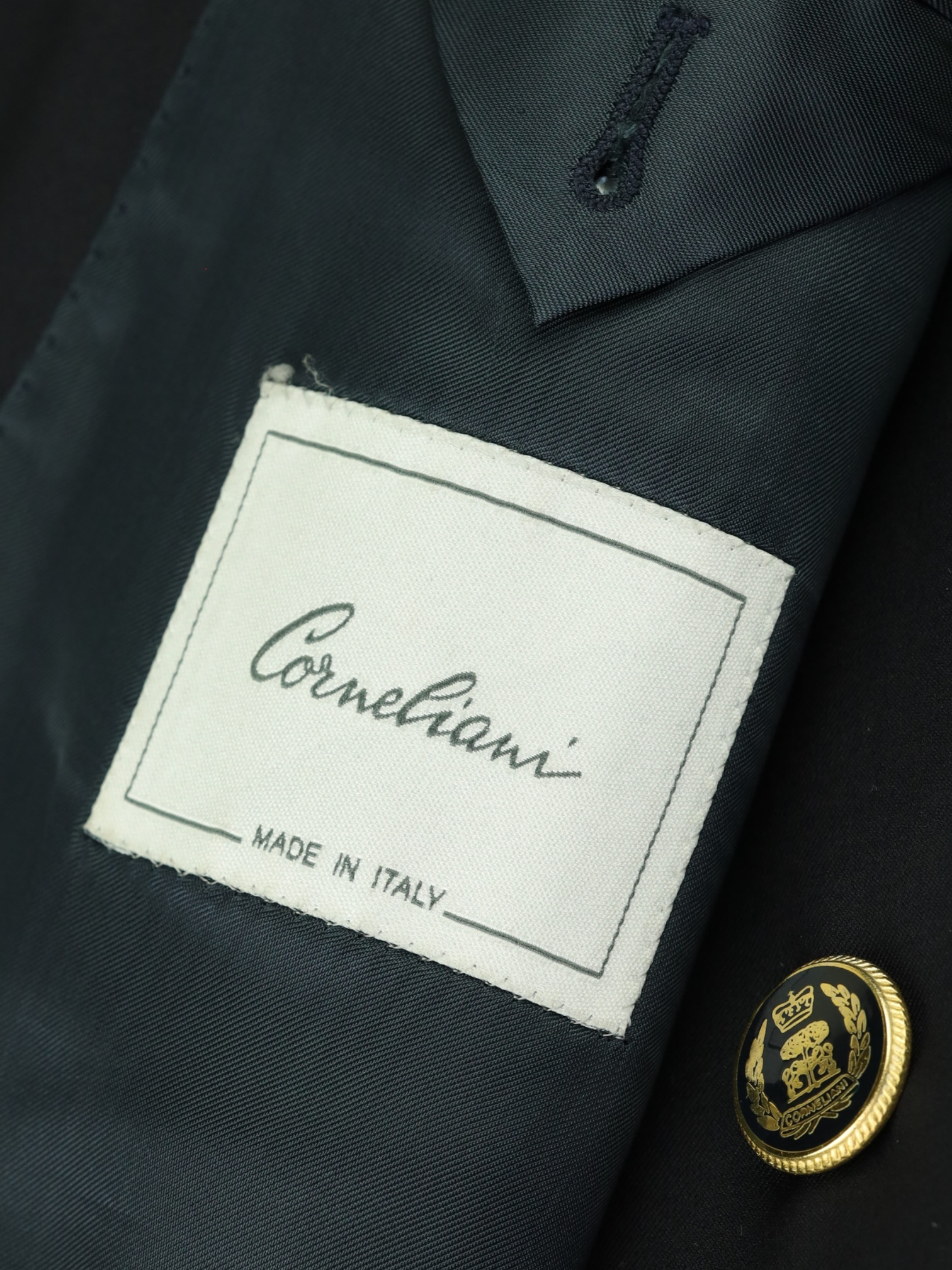 Corneliani Navy Vintage Super 100's Double-Breasted 