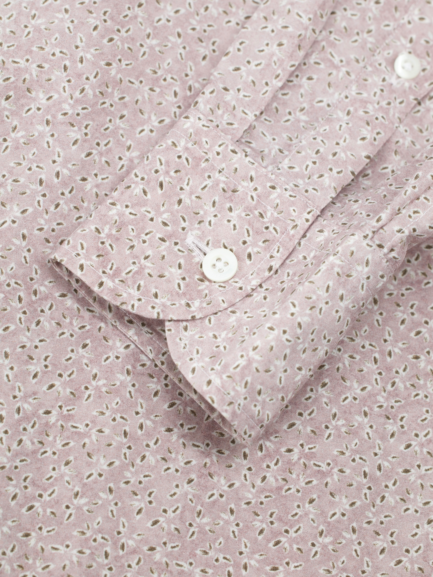 Corneliani Soft Pink & Olive Green Silk & Cotton Geometric Summer Shirt