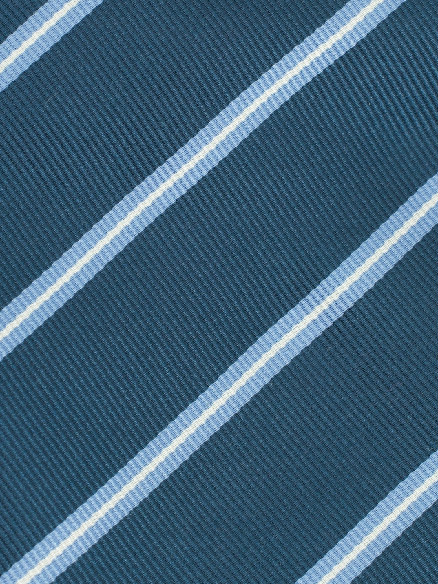 E.Marinella Petrol & White Silk Club Stripe Tie