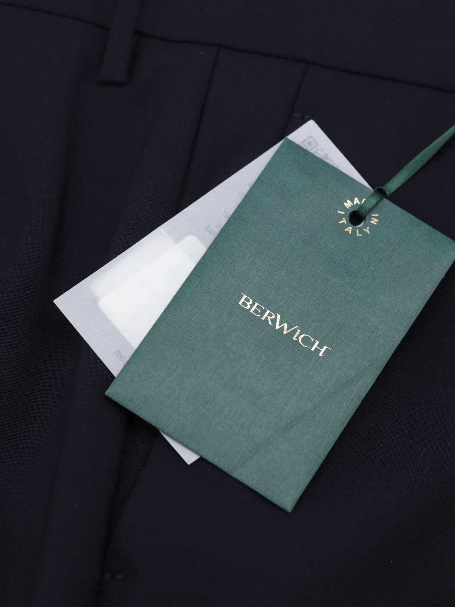 Berwich x VBC Midnight Blue Cool-Wool Single Pleated Trousers