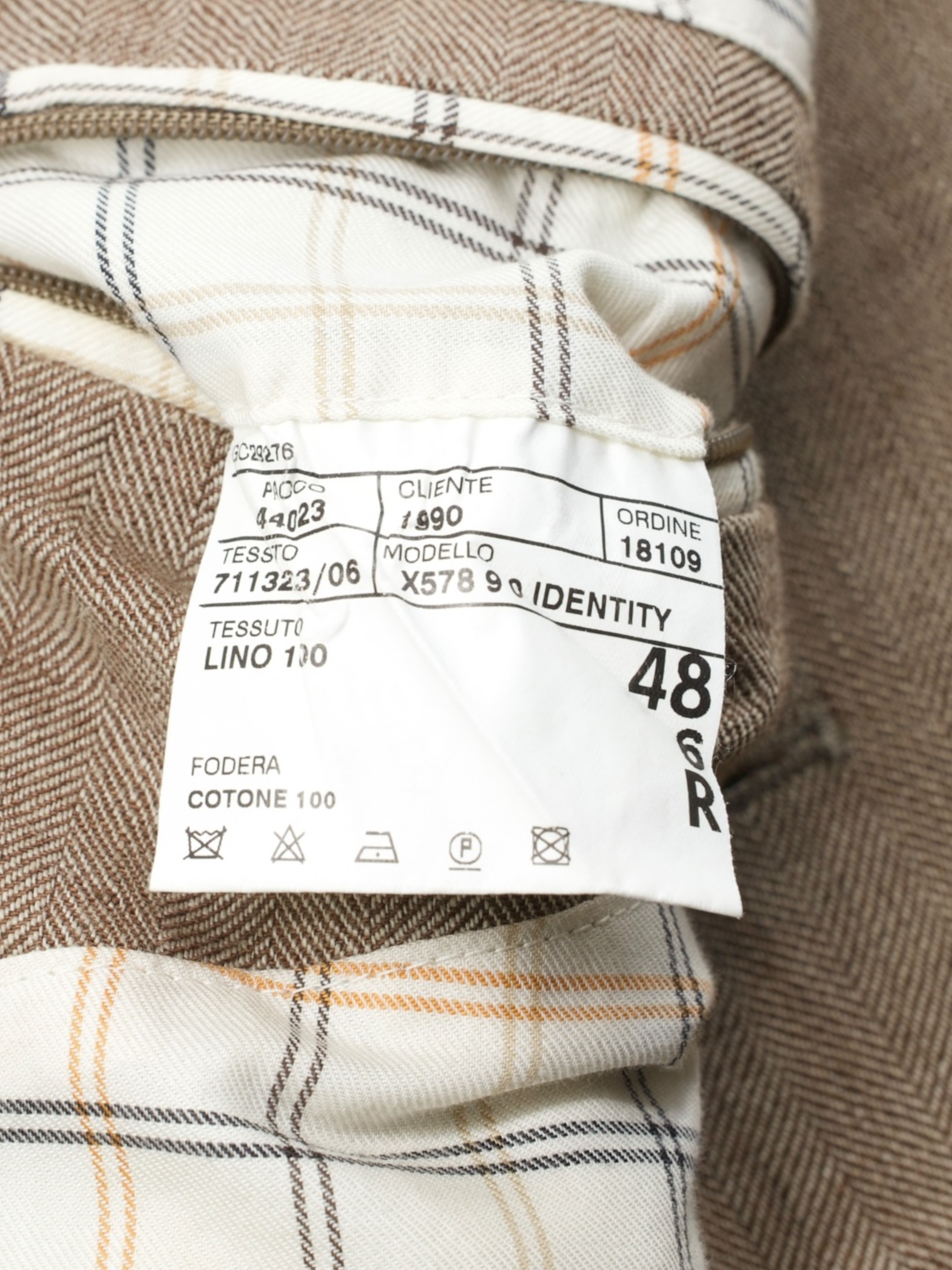 Corneliani ID Taupe Pure-Linen Herringbone Vespa Jacket