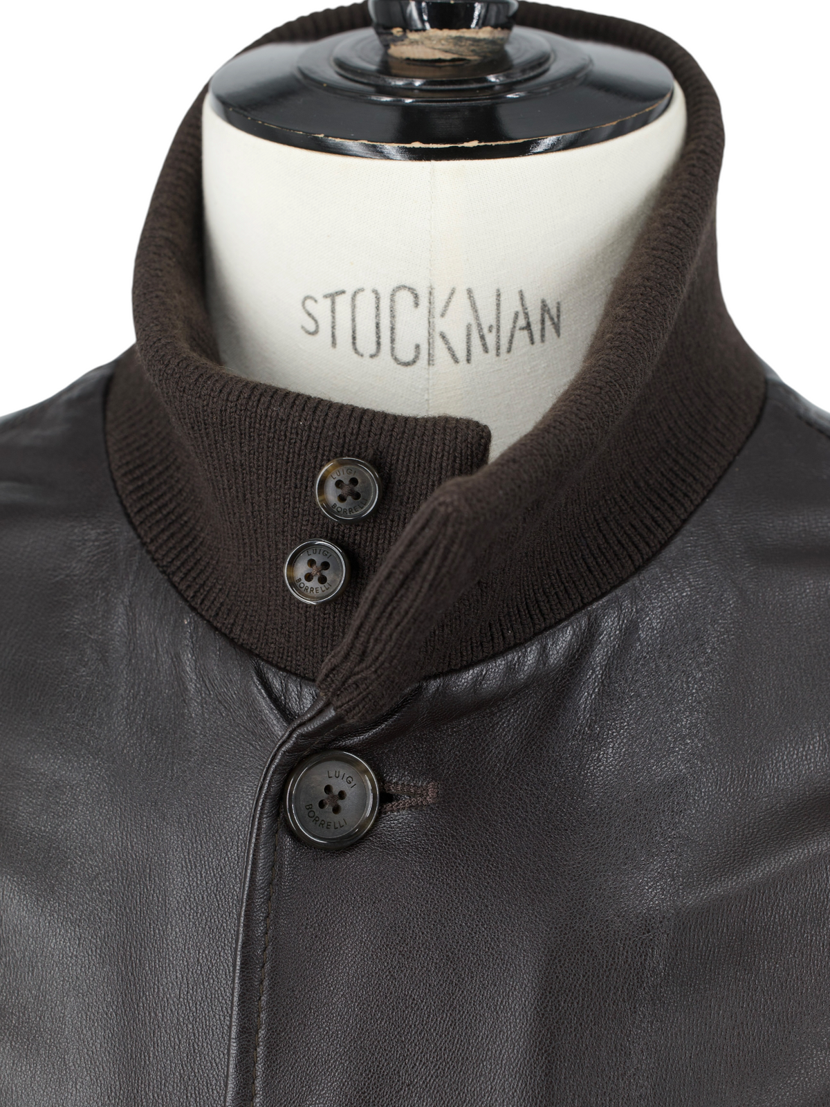 Luigi Borrelli Dark Brown Leather & Cashmere-Lining Jacket