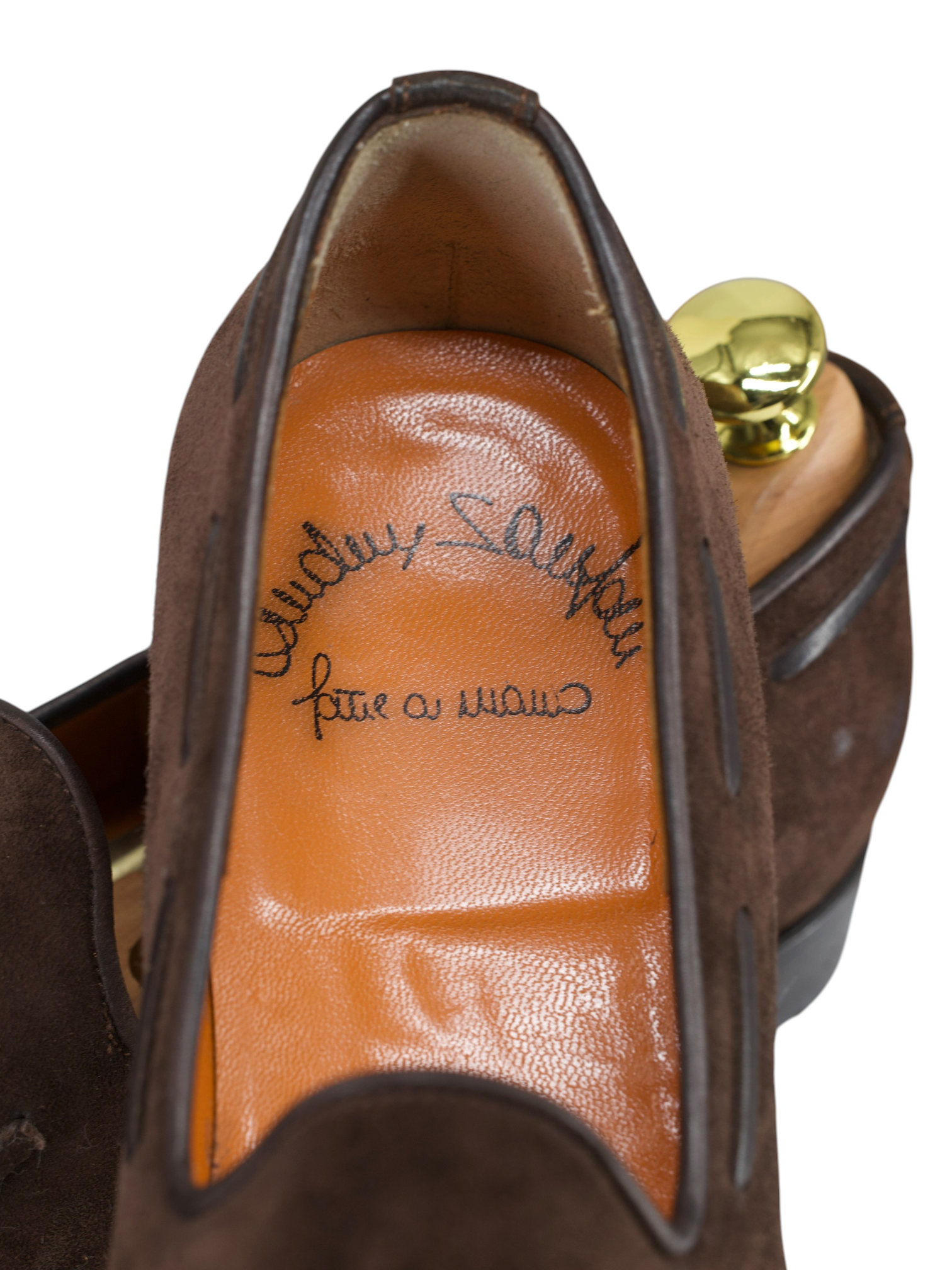 Santoni Dark Brown Suede Handgrade-Collection Tassel Loafer