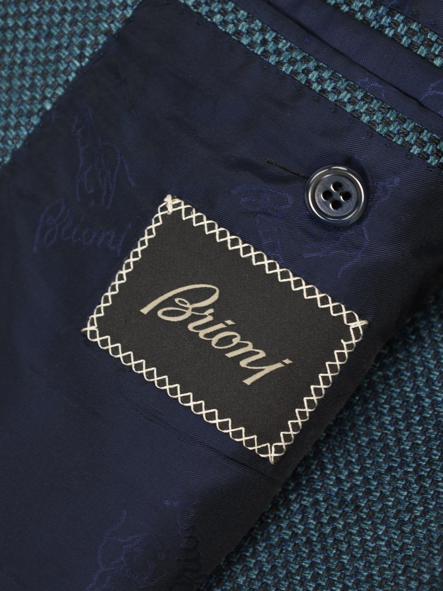 Brioni Petrol Silk & Wool Micro-Structure Brunico Jacket