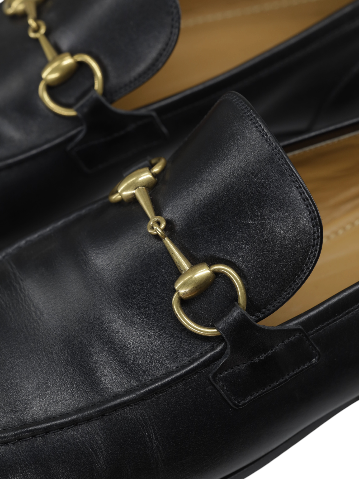 Gucci Black Calfleather Jordaan Golden-Horsebit Loafer