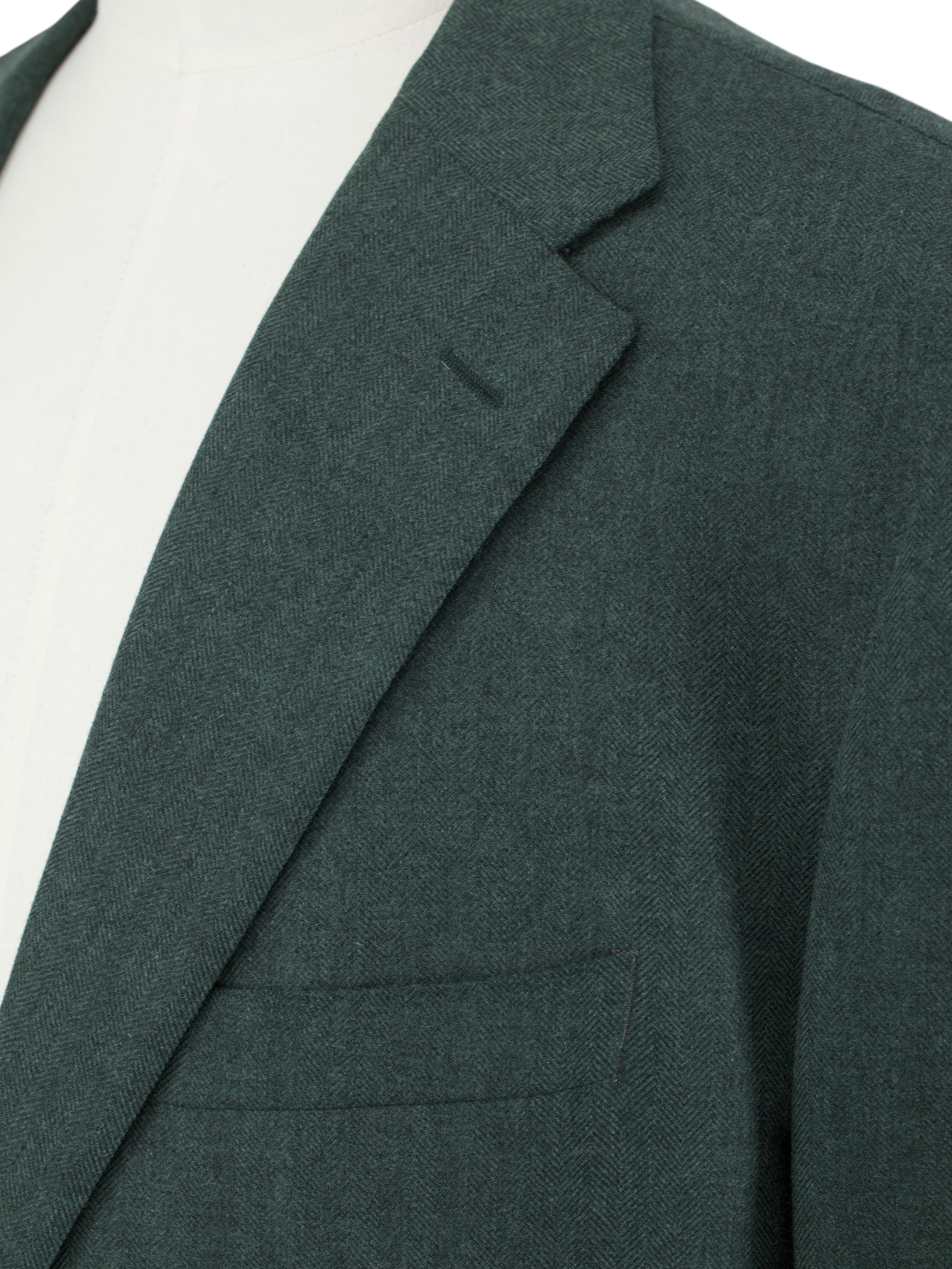 Corneliani Verdigris Green Wool, Cashmere, Silk & Angora Herringbone Jacket