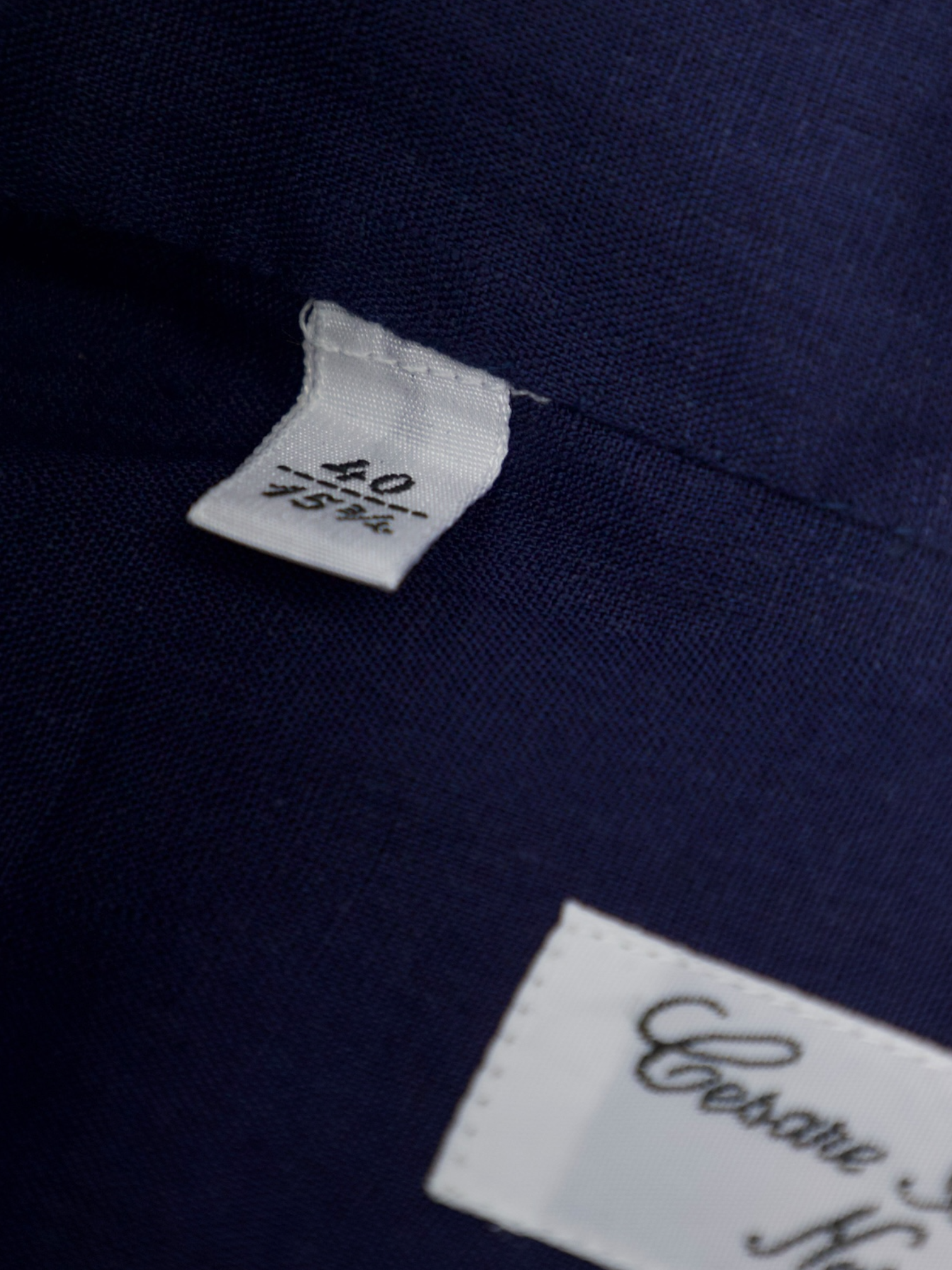 Cesare Attolini Dark Blue Linen Shirt