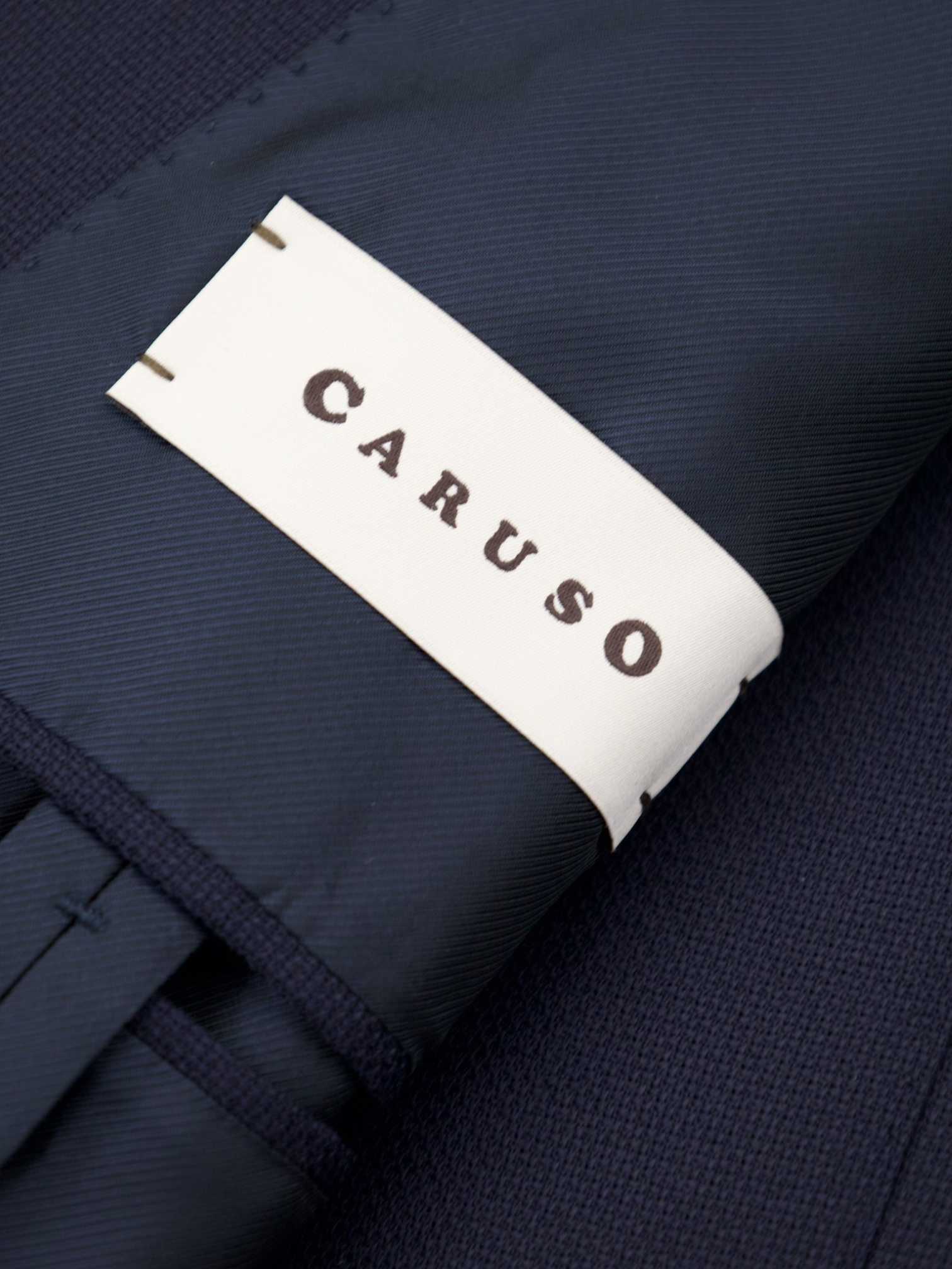 Caruso Navy "Zelander" Merino Wool Basket-Weave Jacket