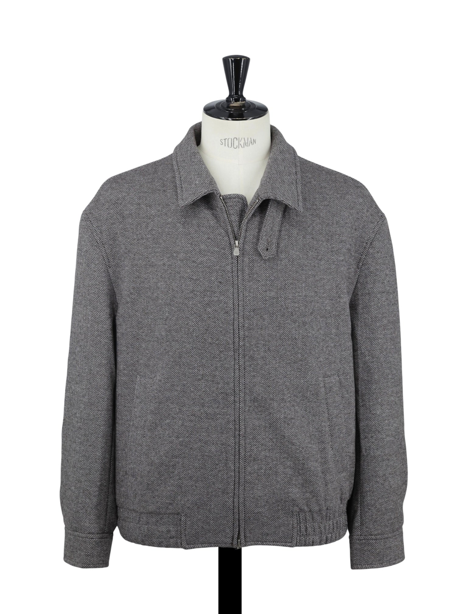 Brunello Cucinelli Light Brown Brushed-Cotton Herringbone Harrington-Jacket