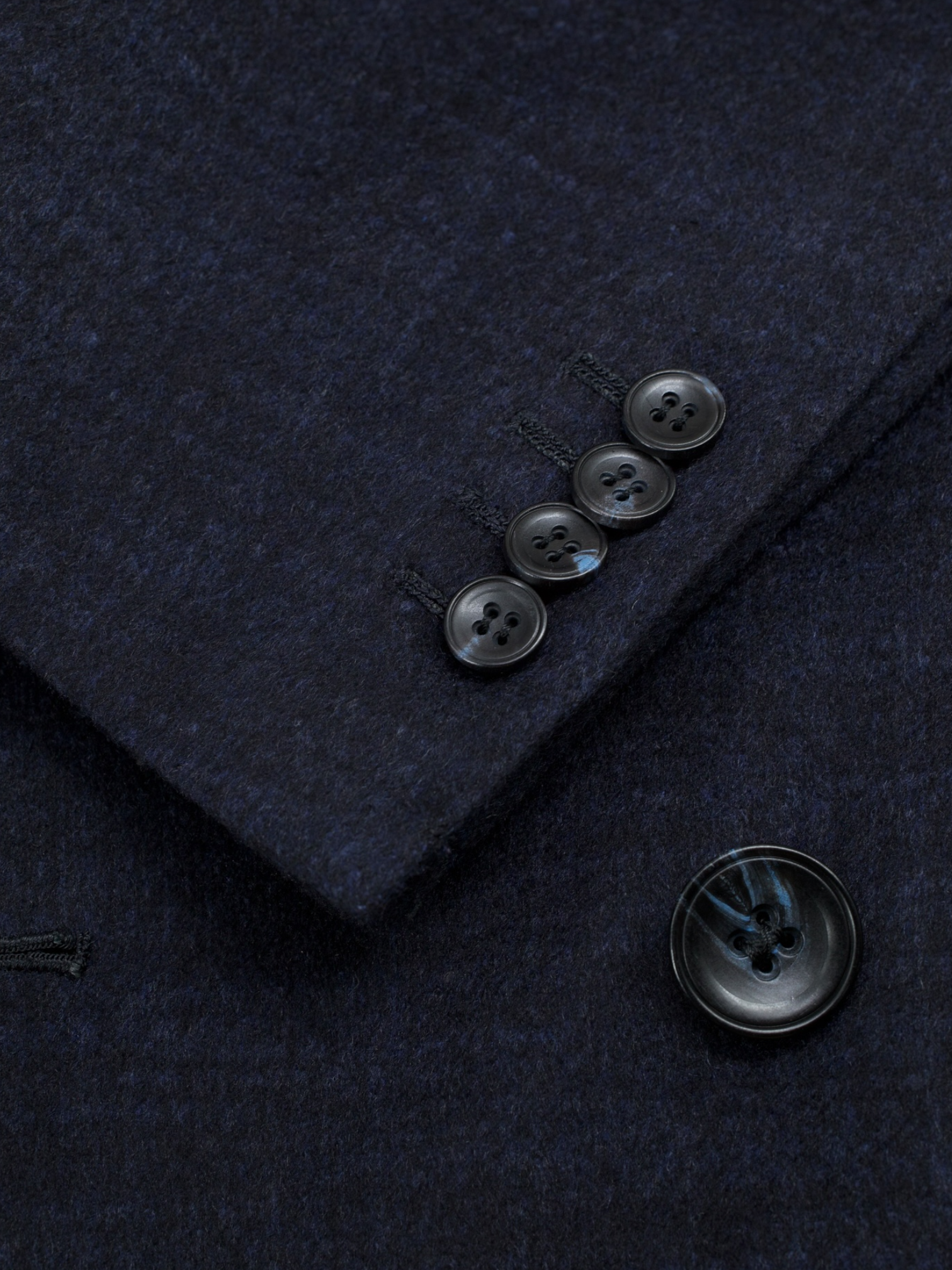 Kiton Navy Pure Cashmere Double-Breasted Shadow-Check Overcoat