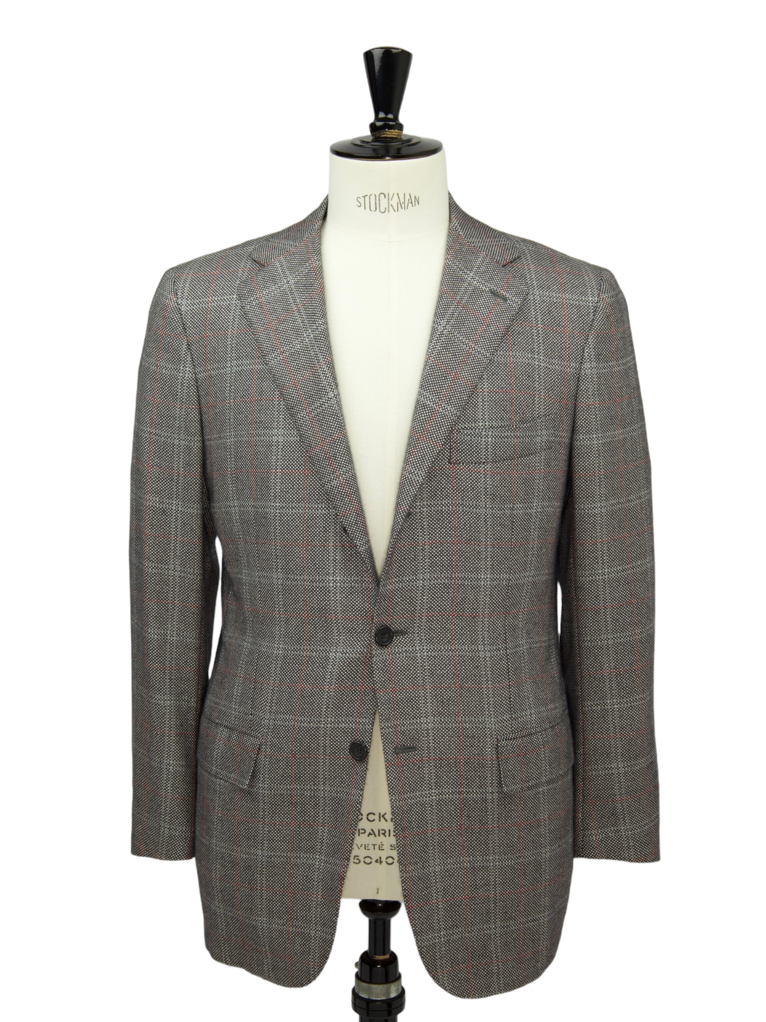 Kiton Grey Cashmere Windowpane Jacket