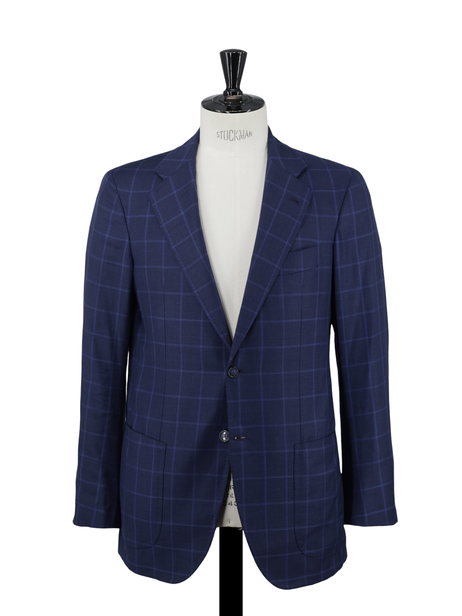 Orazio Luciano Navy & Royal Blue Fine-Wool Windowpane Jacket