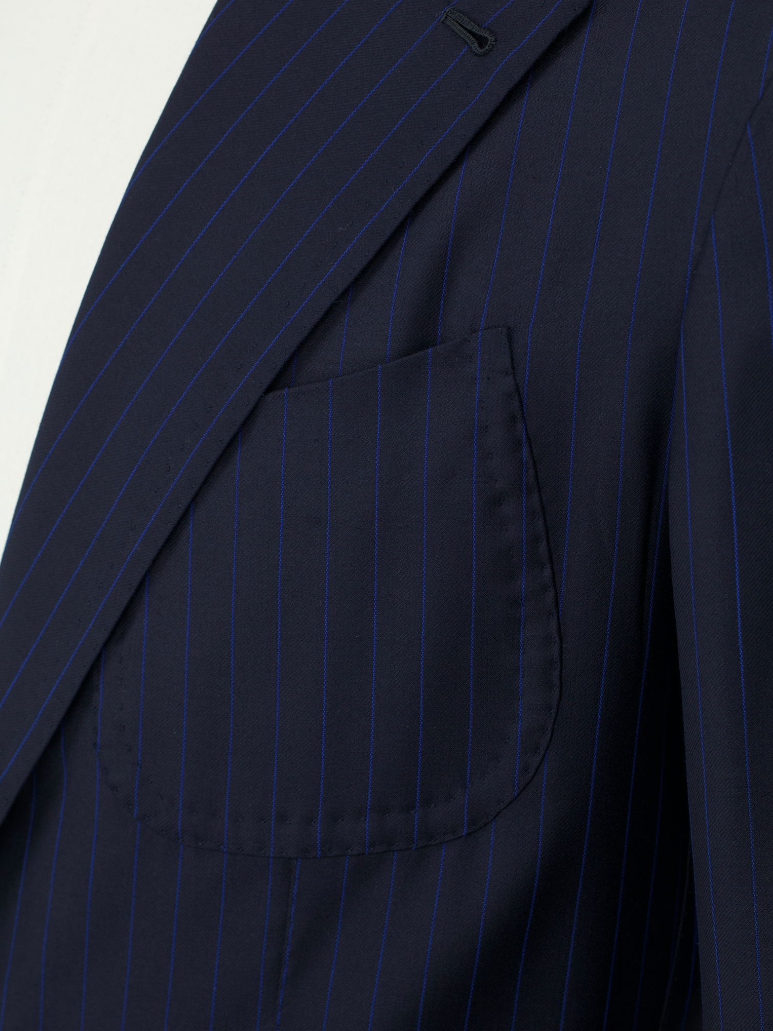 Sciamat Navy & Azure Blue Bespoke Extrafine-Wool Pinstripe Suit
