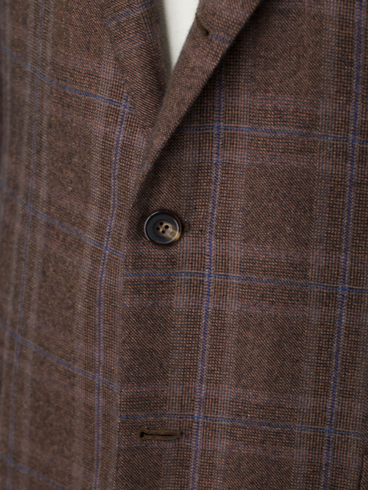 Kiton Brown & Blue Pure Cashmere Windowpane Winter Jacket