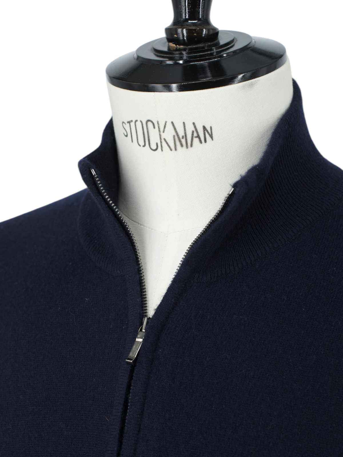 Loro Piana Navy Baby-Cashmere Half-Zip Sweater