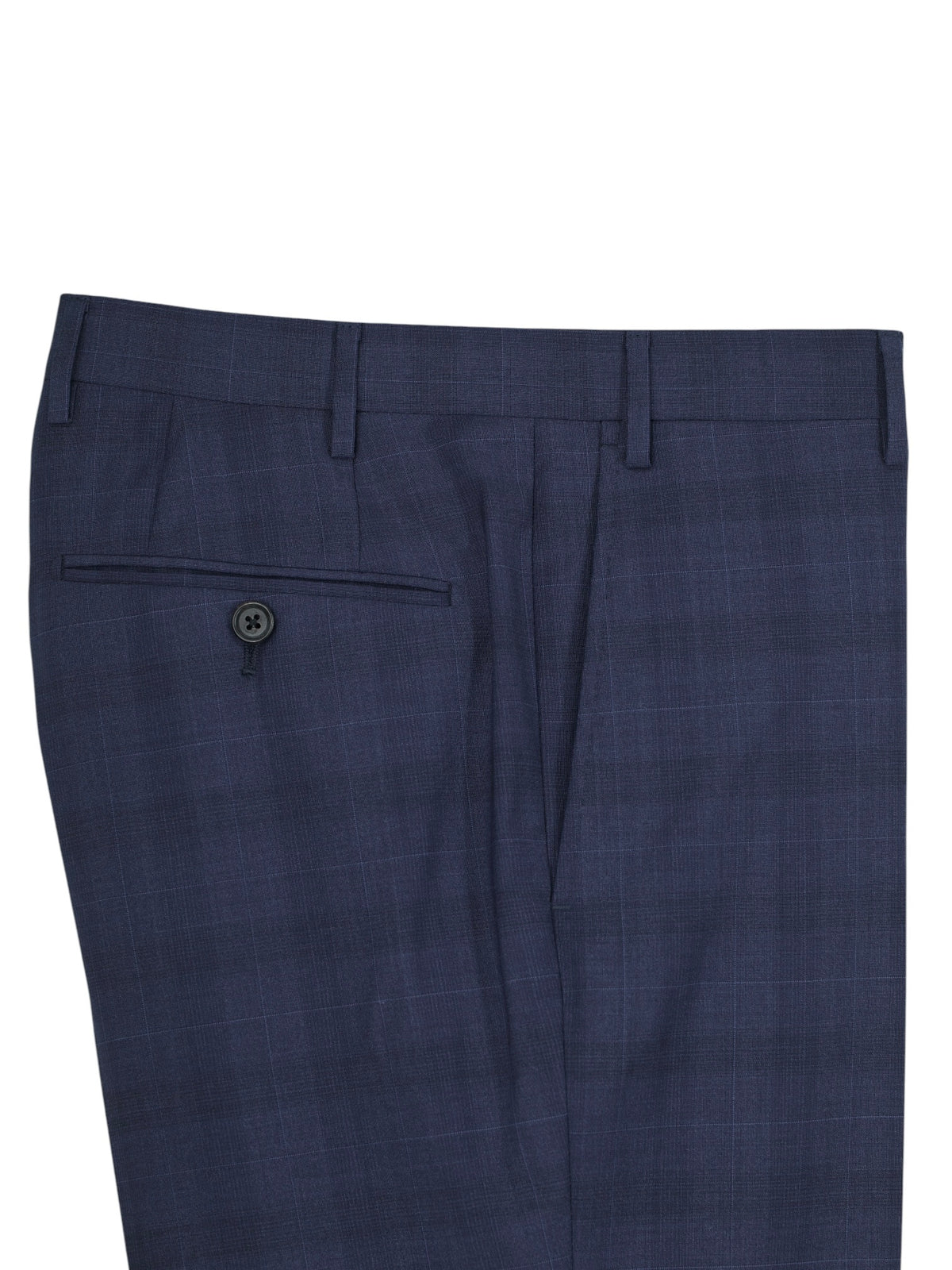 Corneliani Dark Blue Fine-Wool Checkered Suit
