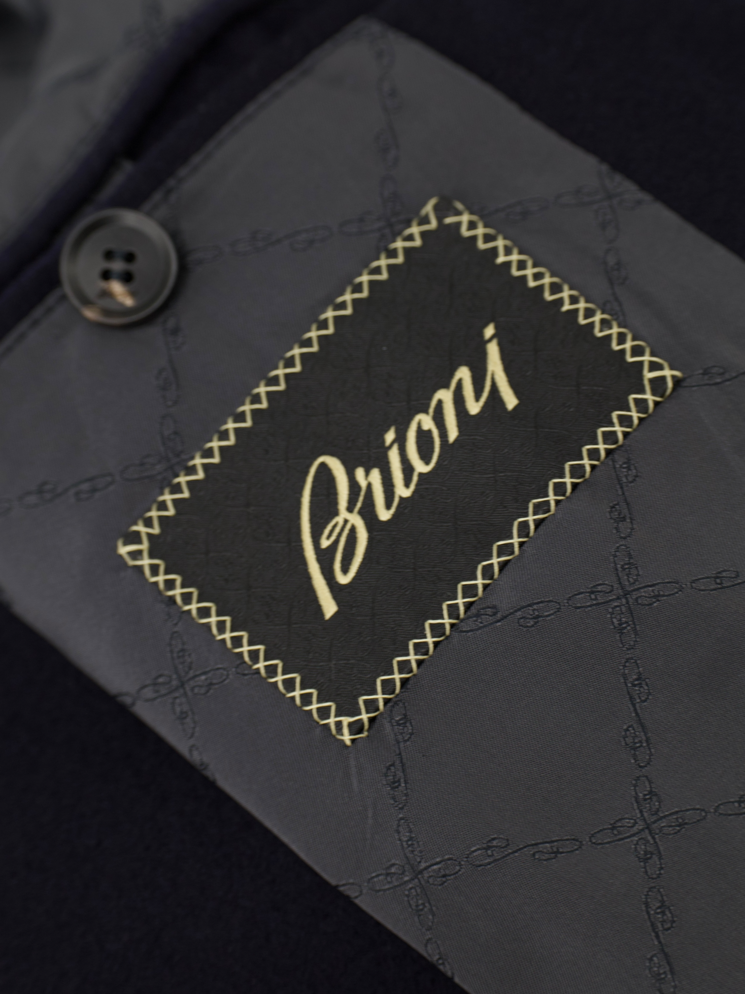 Brioni Navy Pure Stormsystem Wool Sartorial Overcoat