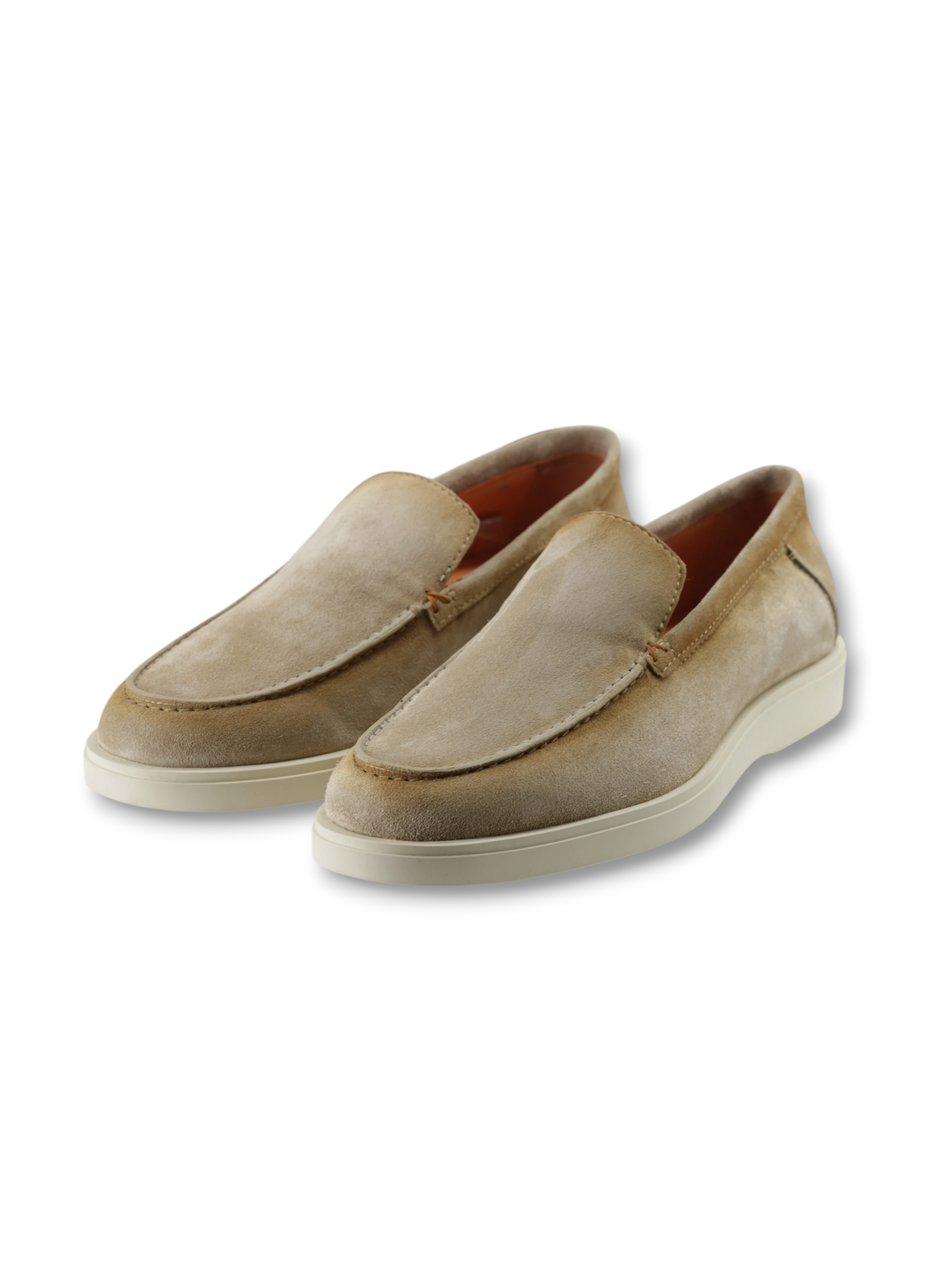 Santoni Beige Suede Botanist Summer Loafer