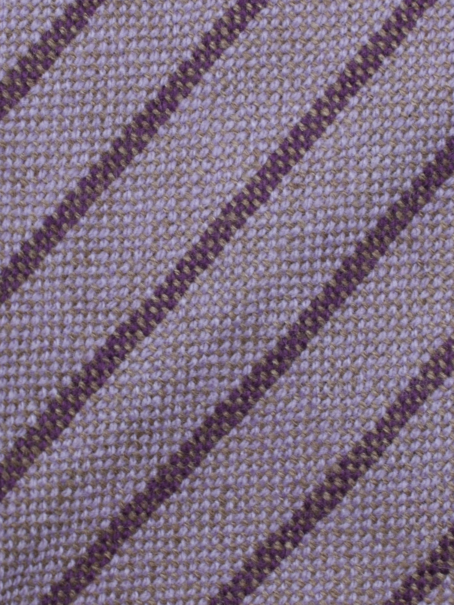 Luigi Borrelli Lavender Purple Wool & Cashmere Striped Tie