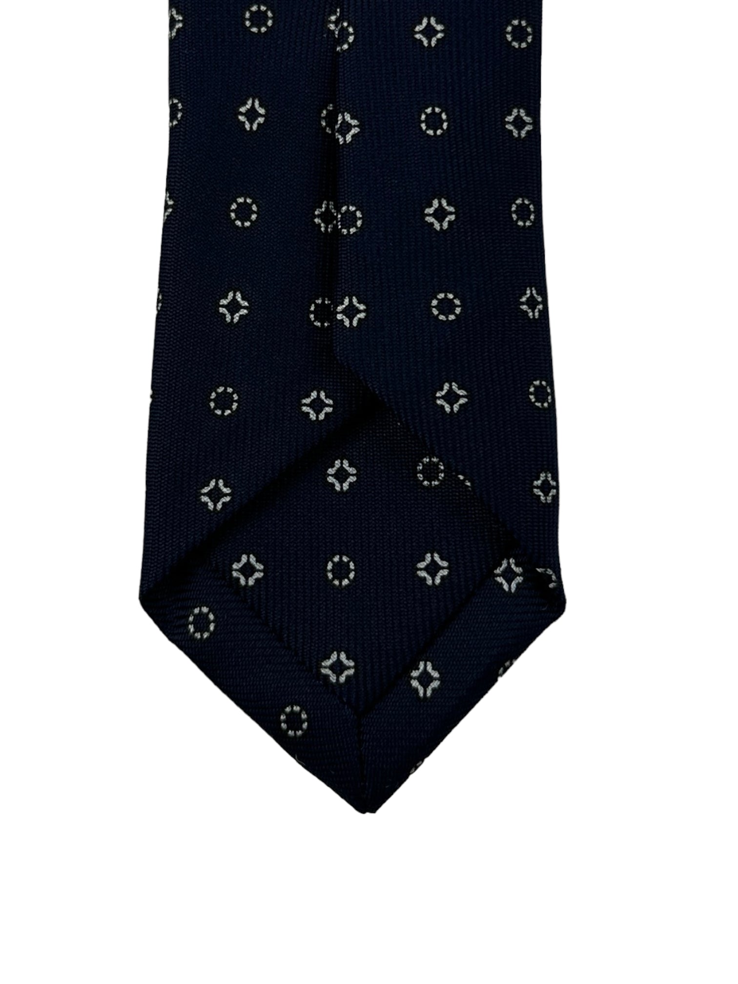 E.Marinella 3-Fold Navy Geometric Tie