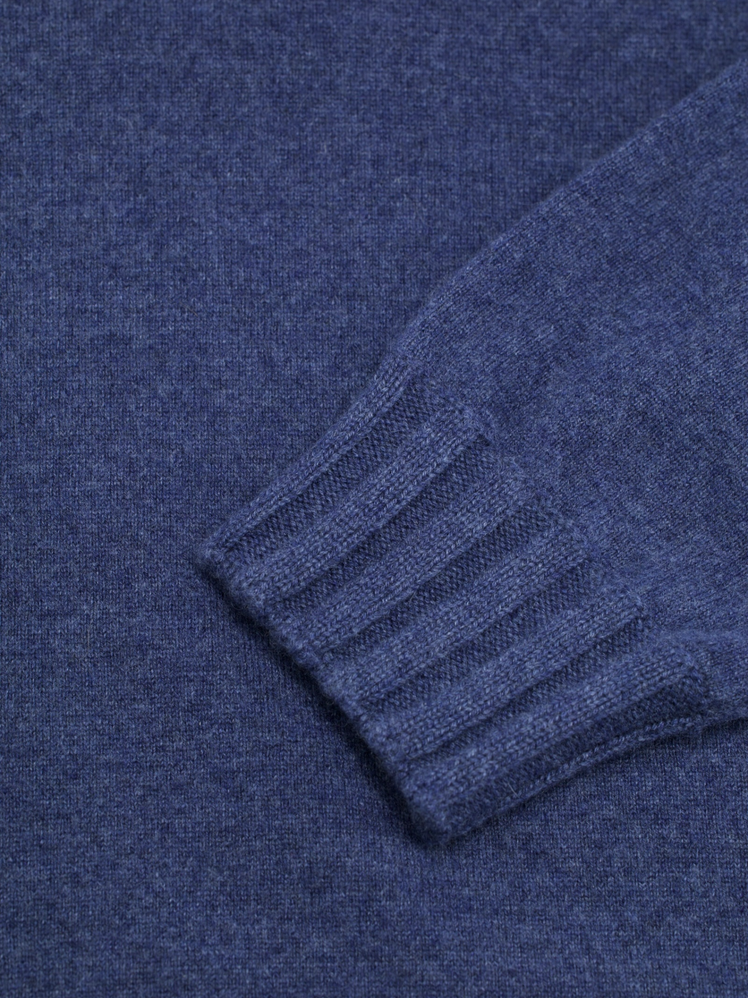 Cesare Attolini Blue Duvet Cashmere Quarter-Zip Sweater