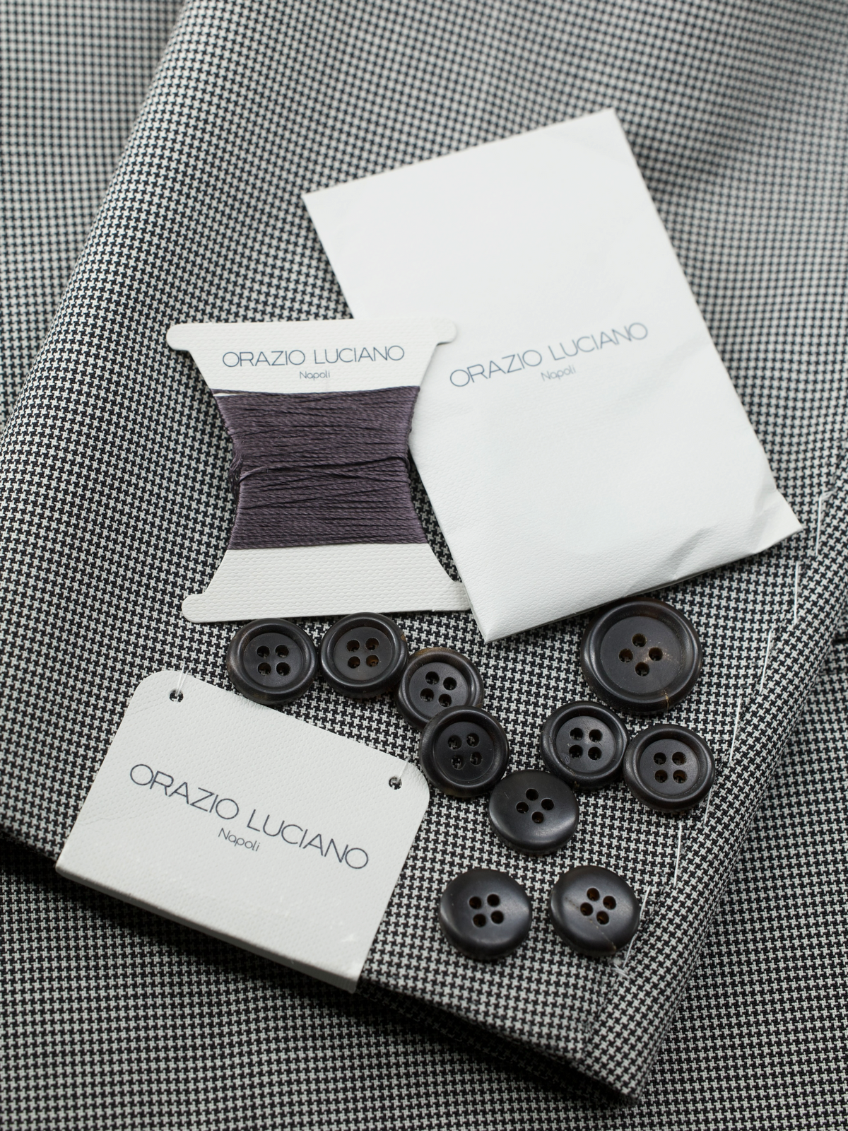 Orazio Luciano Black & Grey Fine-Wool Puppytooth Suit