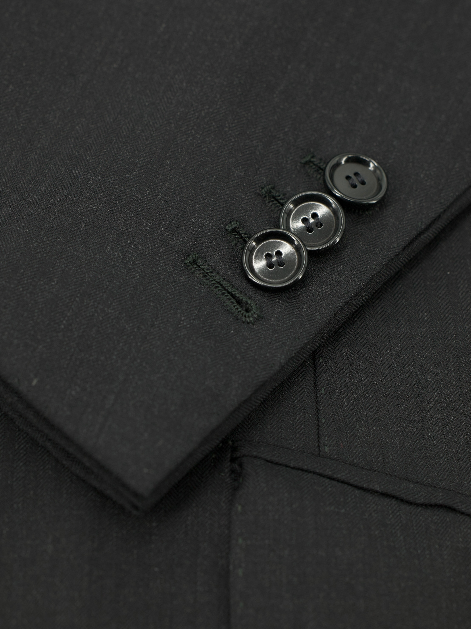 Cesare Attolini Black Super 130's Shadow-Pinstripe Suit