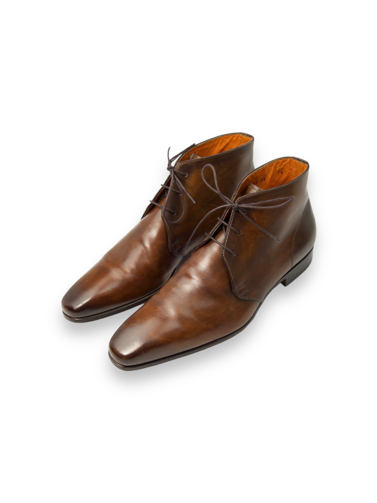 Santoni Brown Lace-Up Chukka Boot