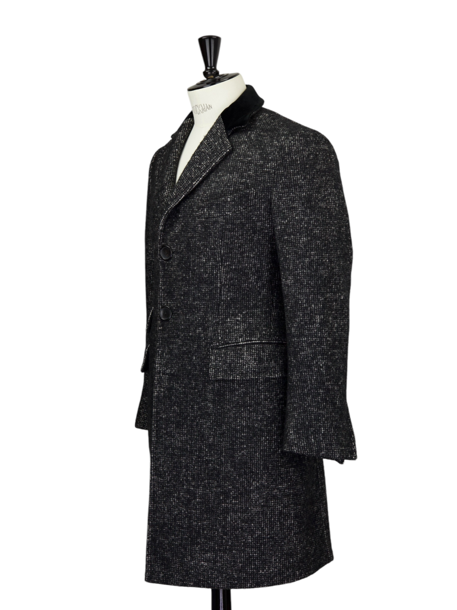 Tom Ford Grey Wool & Alpaca Micro-Structure Covert Coat