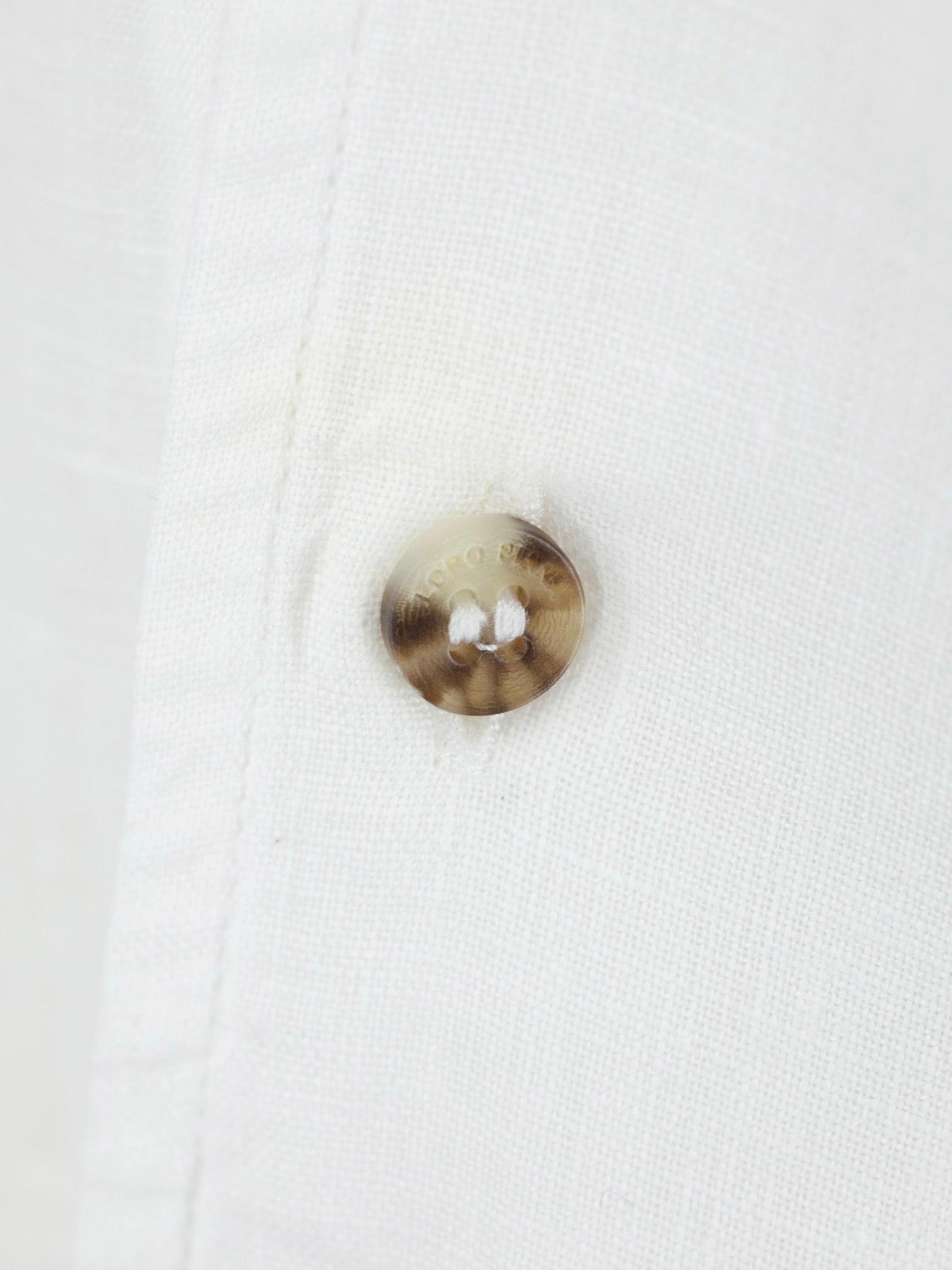 Loro Piana White Pure Linen Pop-Over André Shirt