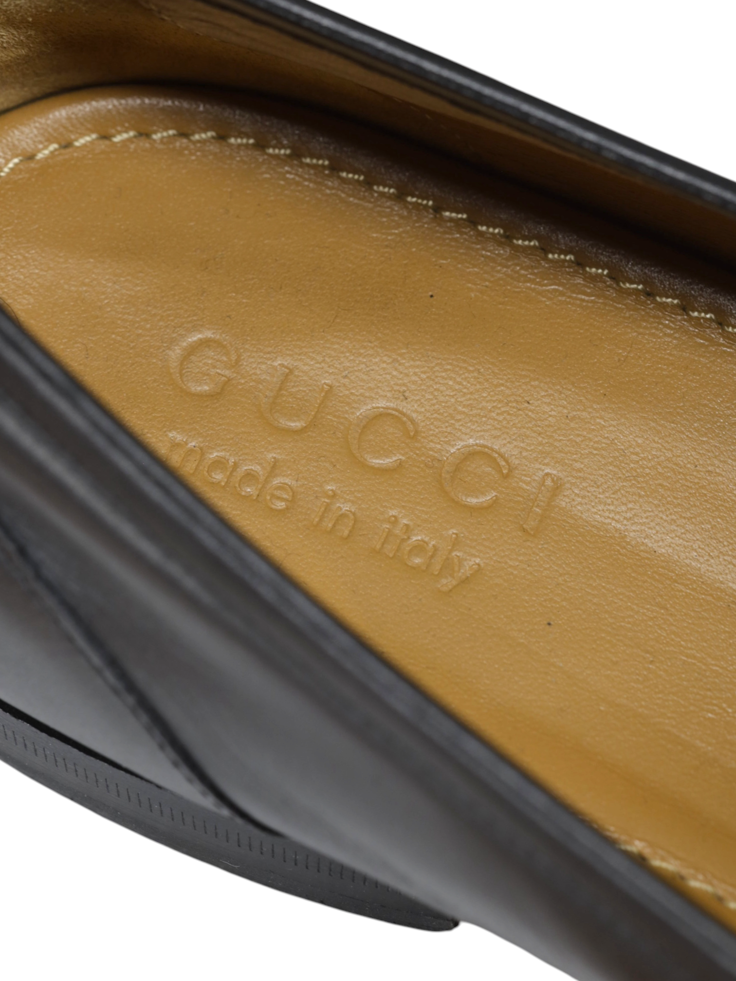 Gucci Black Calfleather Jordaan Golden-Horsebit Loafer