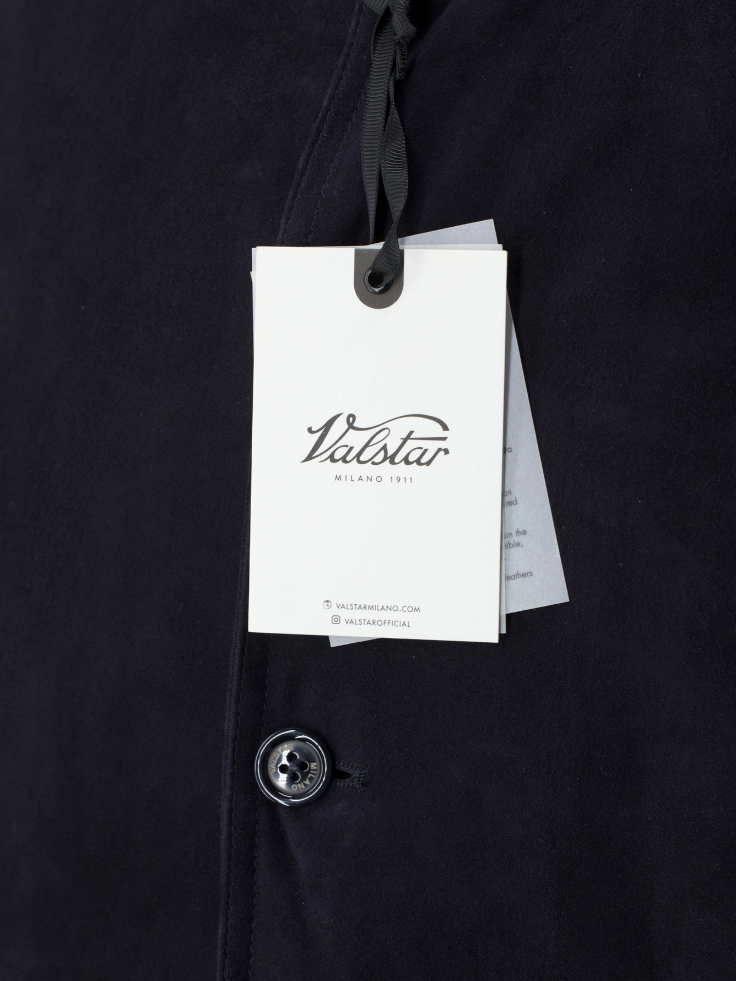Valstar Navy Goatskin-Suède Goose-Down Padded Valstarino Jacket