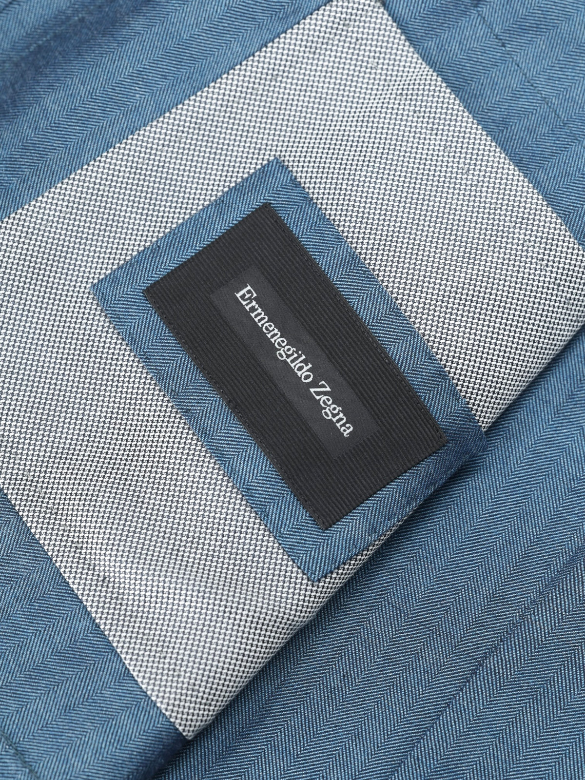 Ermenegildo Zegna Petrol Cashmere & Silk Herringbone "Capri" Jacket