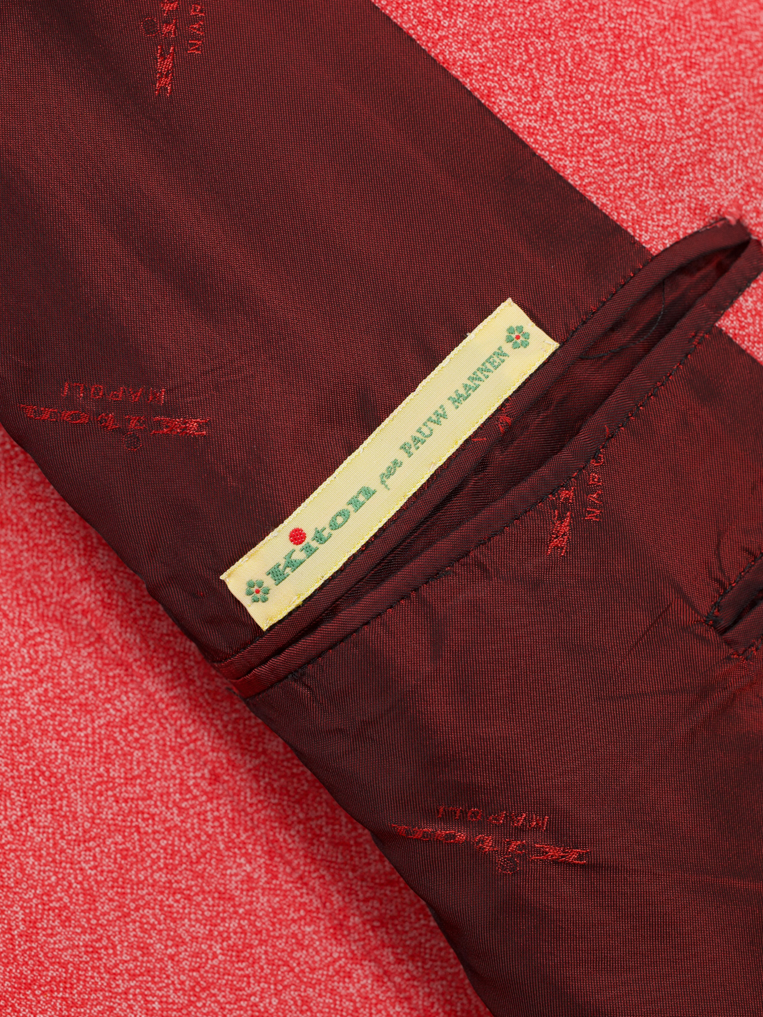 Kiton Bright Coral Red Pure Lightweight-Cashmere Speckle Jacket