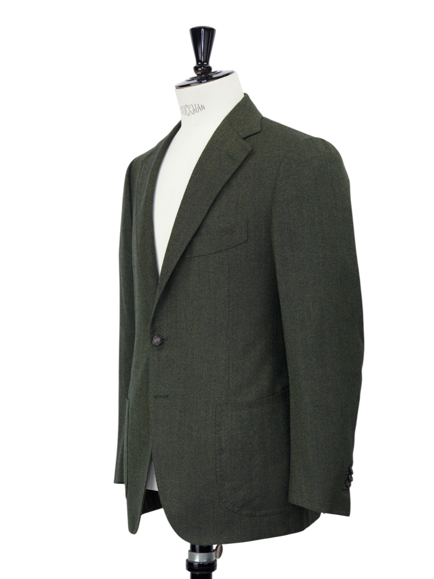 Cesare Attolini Dark Green Wool & Cashmere Micro-Structure Jacket