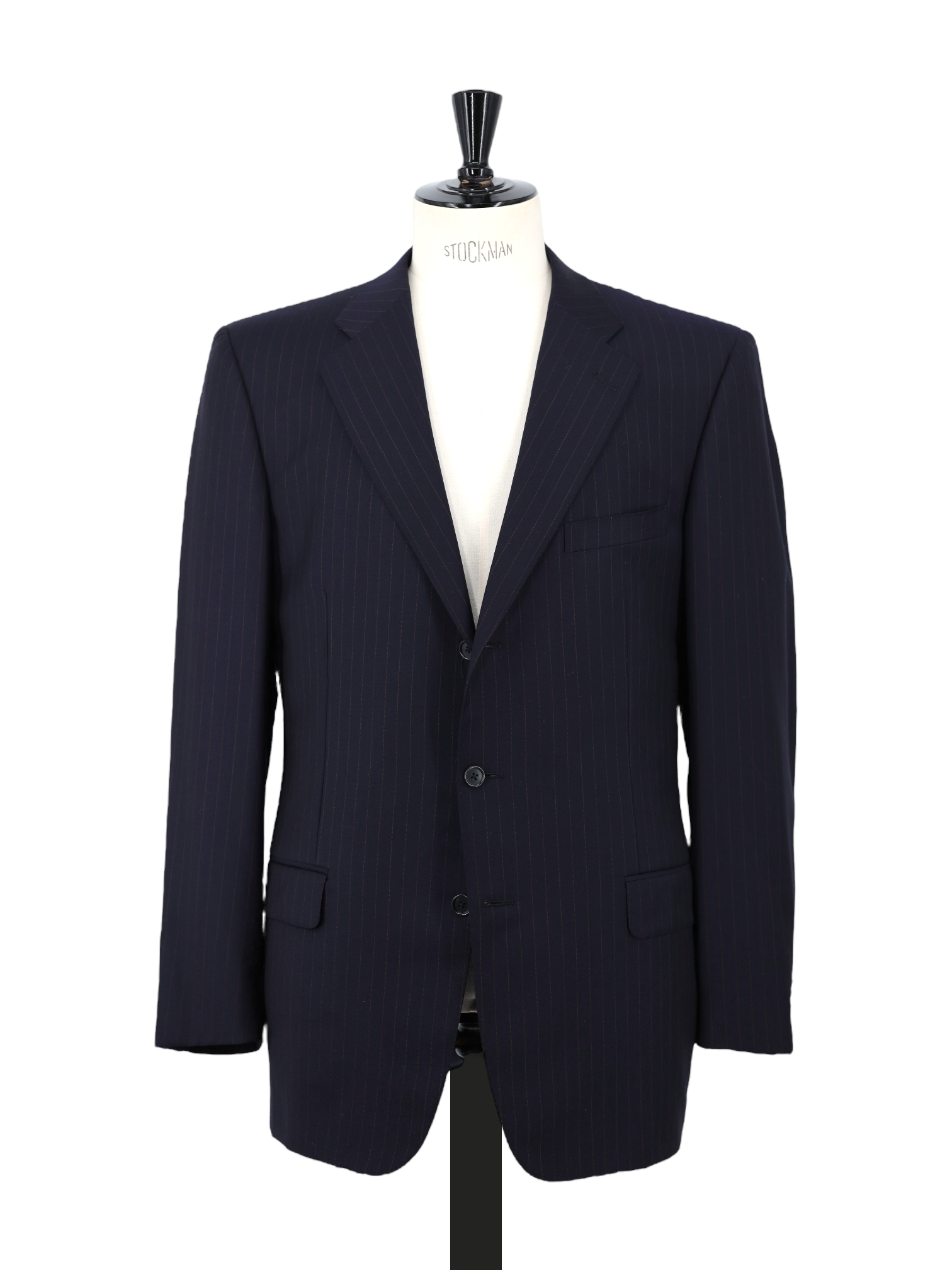 Ermenegildo Zegna Vintage Black & Brown Trofeo Wool Pinstripe Suit