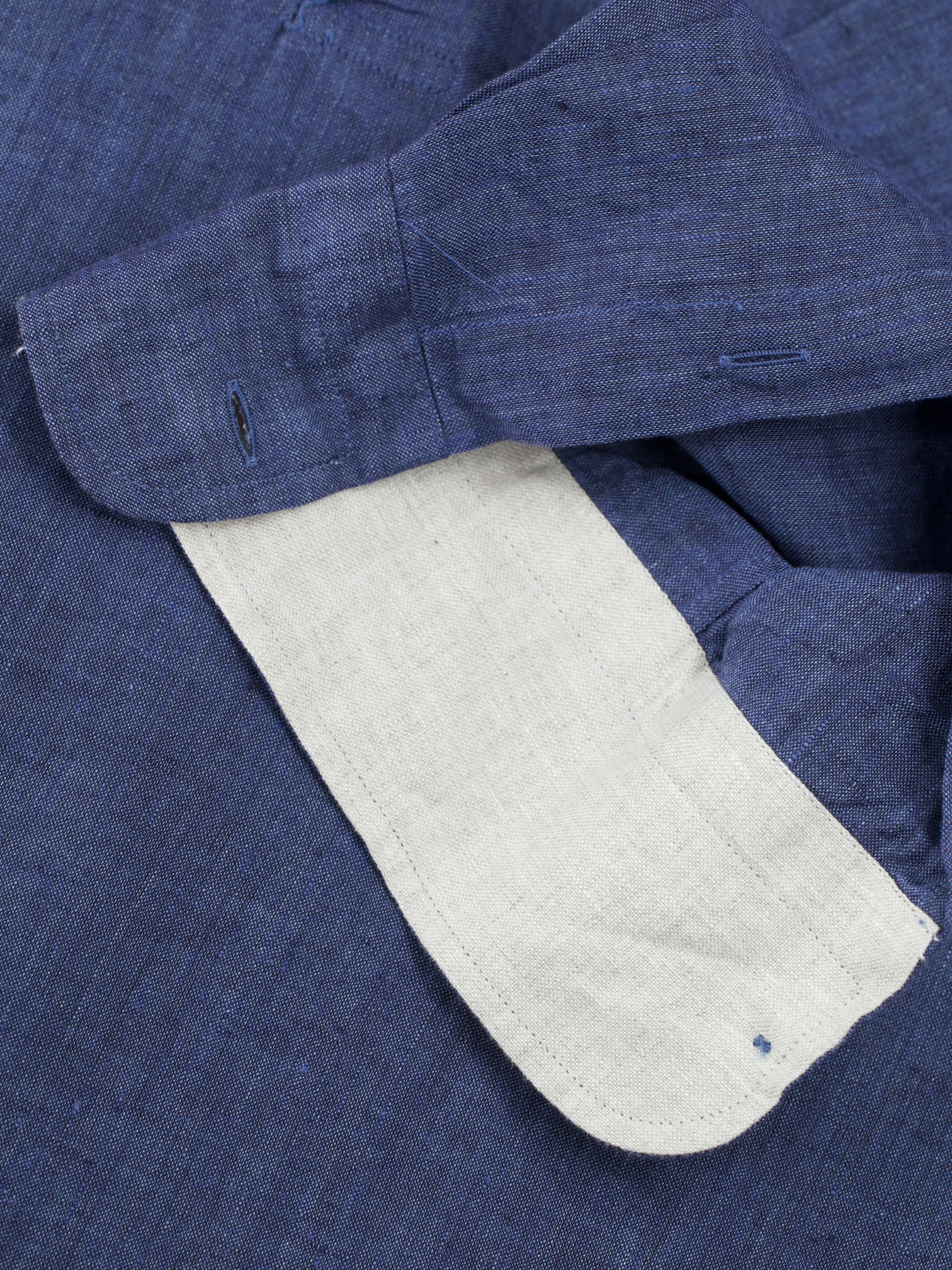 Loro Piana Indigo Blue Pure Linen Pop-Over André Shirt