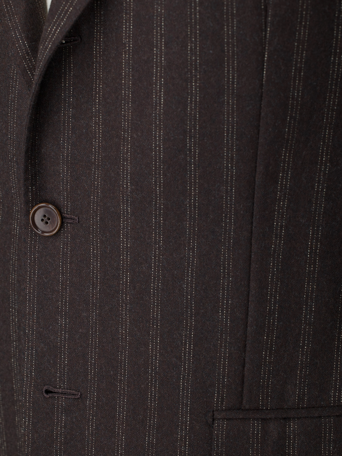Cesare Attolini Dark Brown Wool-Flannel Vintage-Stripe Suit