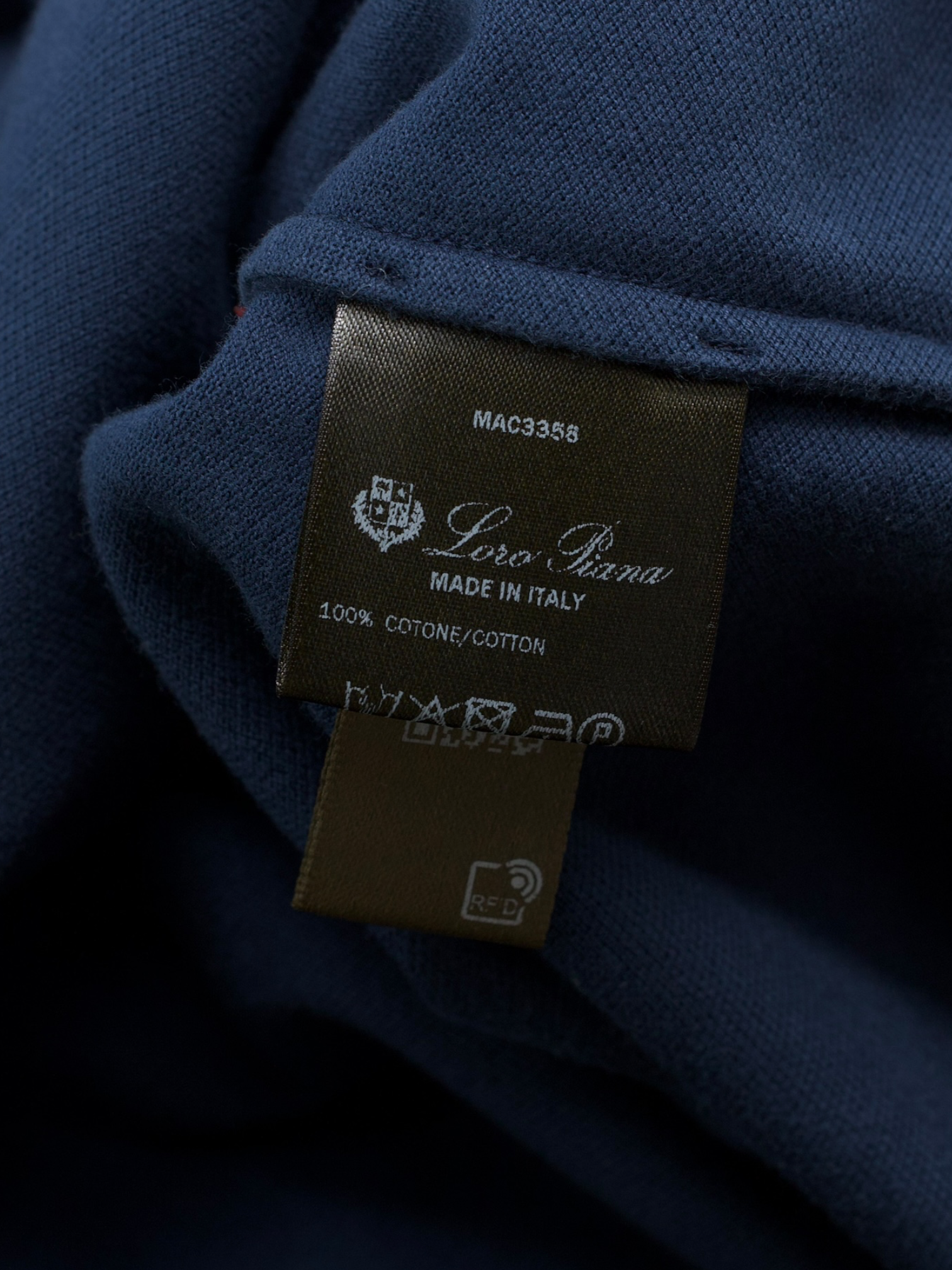 Loro Piana Dark Blue Lightweight Cotton-Pique Polo
