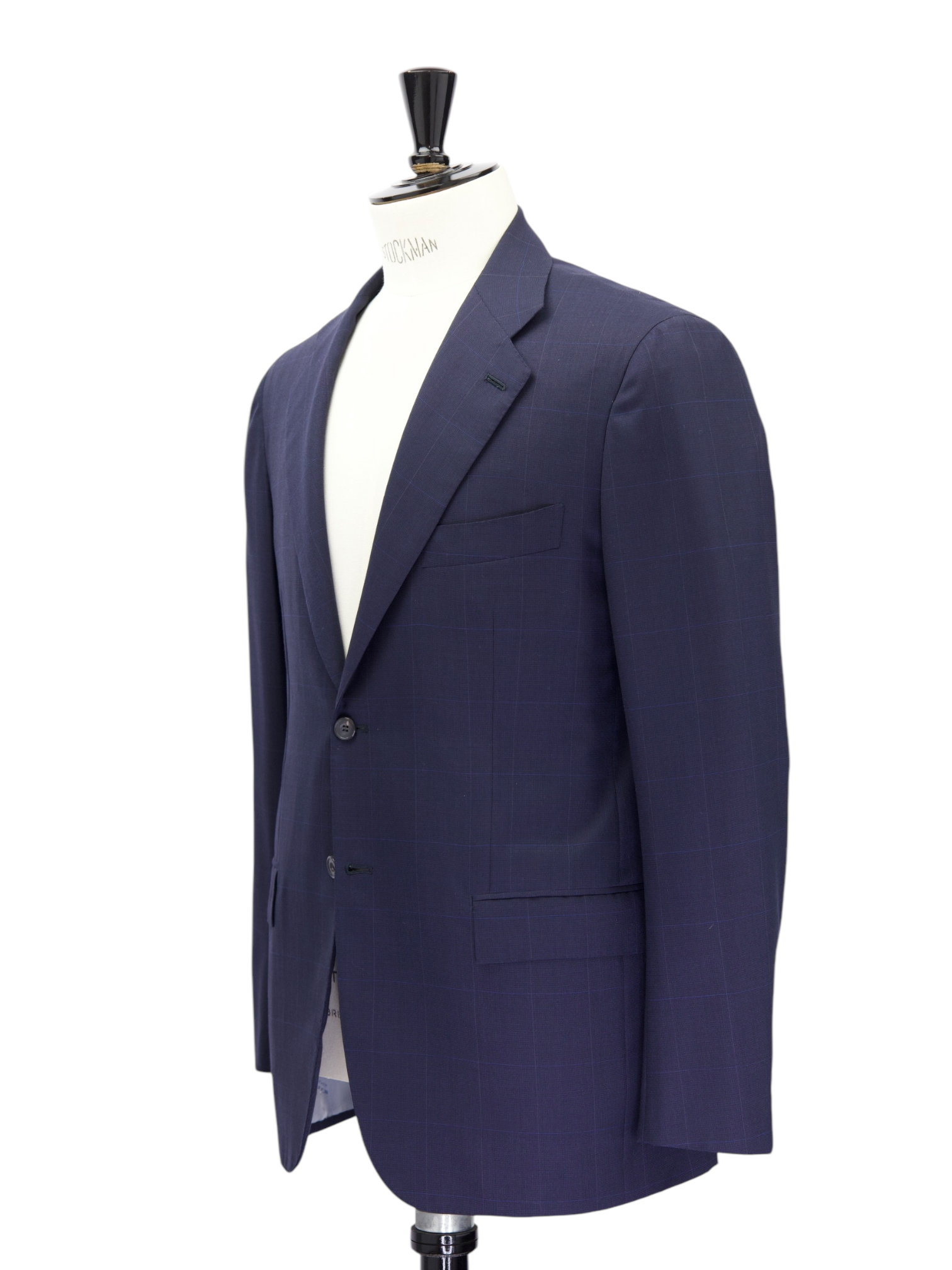 Kiton Navy Diamante Blue "Tessuto Esclusivo" Windowpane Suit + Extra Trousers